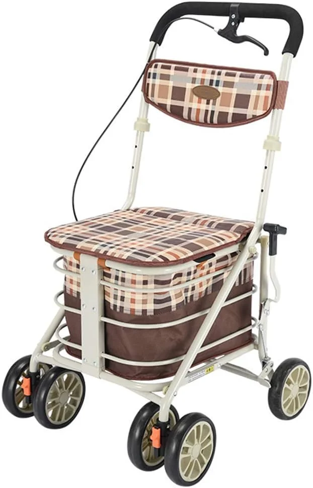 واکر تاشو، واکر چرخ دار آلومینیومی سبک وزن با صندلی جداشدنی و 4 چرخ، با قابلیت تنظیم ارتفاع یک سورپرایز کوچک واکر تاشو، واکر چرخ دار آلومینیومی سبک وزن با صندلی جداشدنی و 4 چرخ، با قابلیت تنظیم ارتفاع یک سورپرایز کوچک