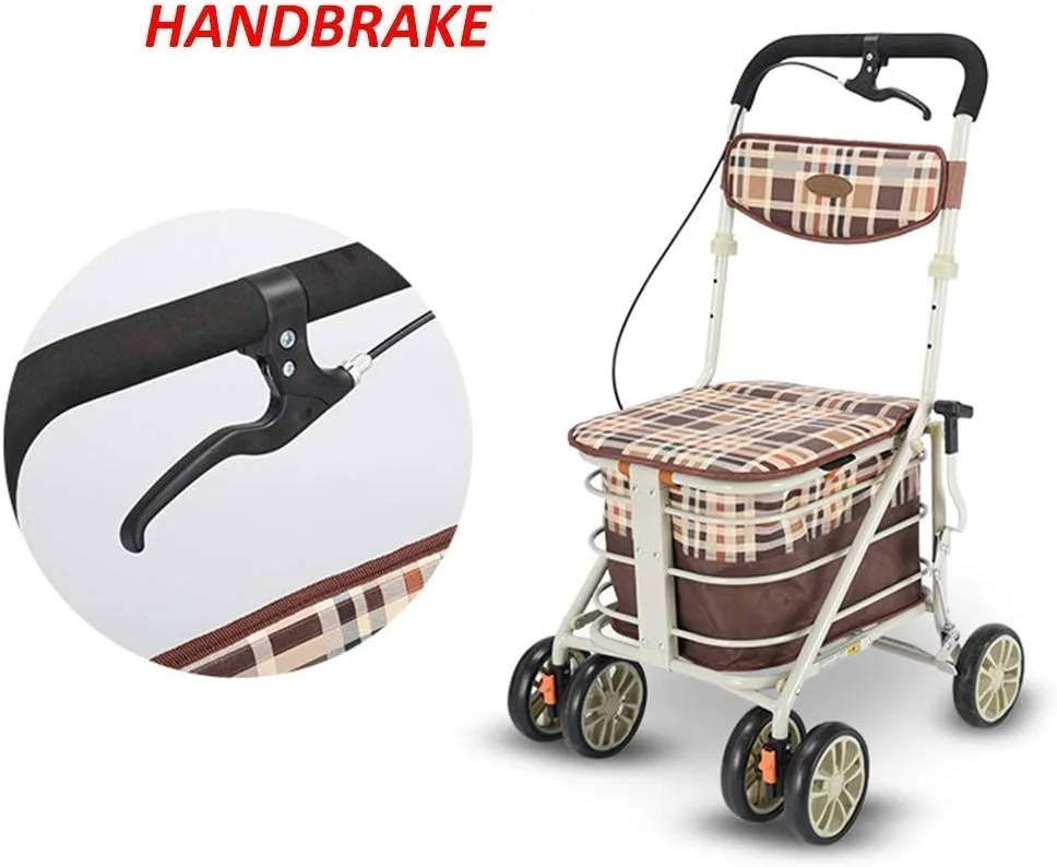 واکر تاشو، واکر چرخ دار آلومینیومی سبک وزن با صندلی جداشدنی و 4 چرخ، با قابلیت تنظیم ارتفاع یک سورپرایز کوچک واکر تاشو، واکر چرخ دار آلومینیومی سبک وزن با صندلی جداشدنی و 4 چرخ، با قابلیت تنظیم ارتفاع یک سورپرایز کوچک