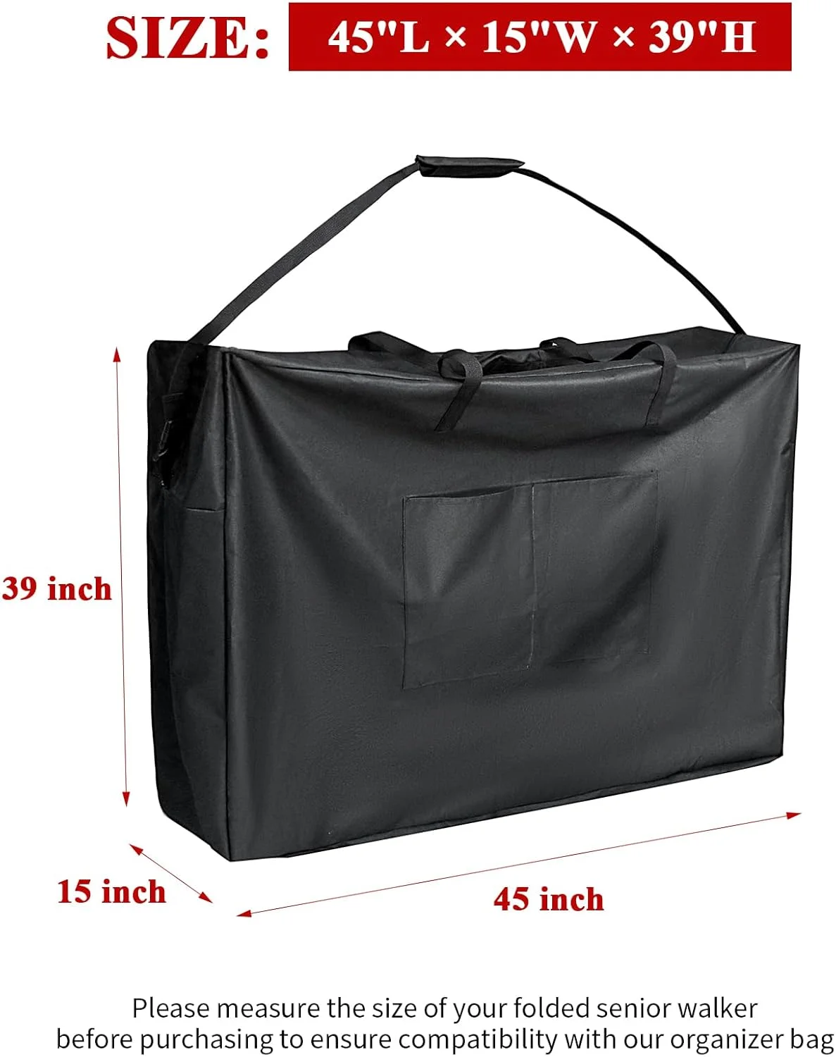 کیف رولیتور Fizentia، کیف ویلچر برای سالمندان و کالسکه، کیف واکر مسافرتی برای واکر تاشو، لوازم جانبی رولیتور تاشو (45''Lx15''Wx39''H)