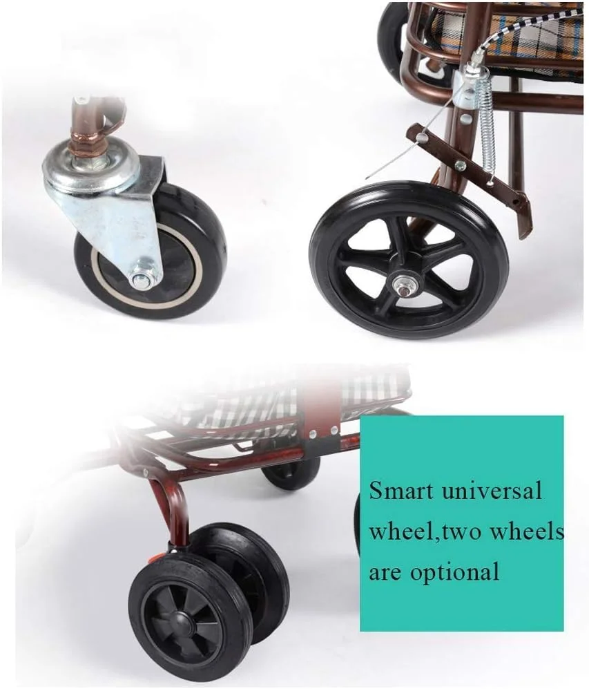 واکر چرخ دار، سبد خرید سالمندان چهار چرخ، نرده چند منظوره با ترمز و پشتی قابل تنظیم، ترولی واکر چرخشی یک سورپرایز کوچک واکر چرخ دار، سبد خرید سالمندان چهار چرخ، نرده چند منظوره با ترمز و پشتی قابل تنظیم، ترولی واکر چرخشی یک سورپرایز کوچک