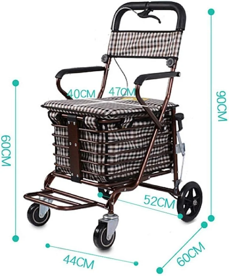واکر چرخ دار، سبد خرید سالمندان چهار چرخ، نرده چند منظوره با ترمز و پشتی قابل تنظیم، ترولی واکر چرخشی یک سورپرایز کوچک واکر چرخ دار، سبد خرید سالمندان چهار چرخ، نرده چند منظوره با ترمز و پشتی قابل تنظیم، ترولی واکر چرخشی یک سورپرایز کوچک