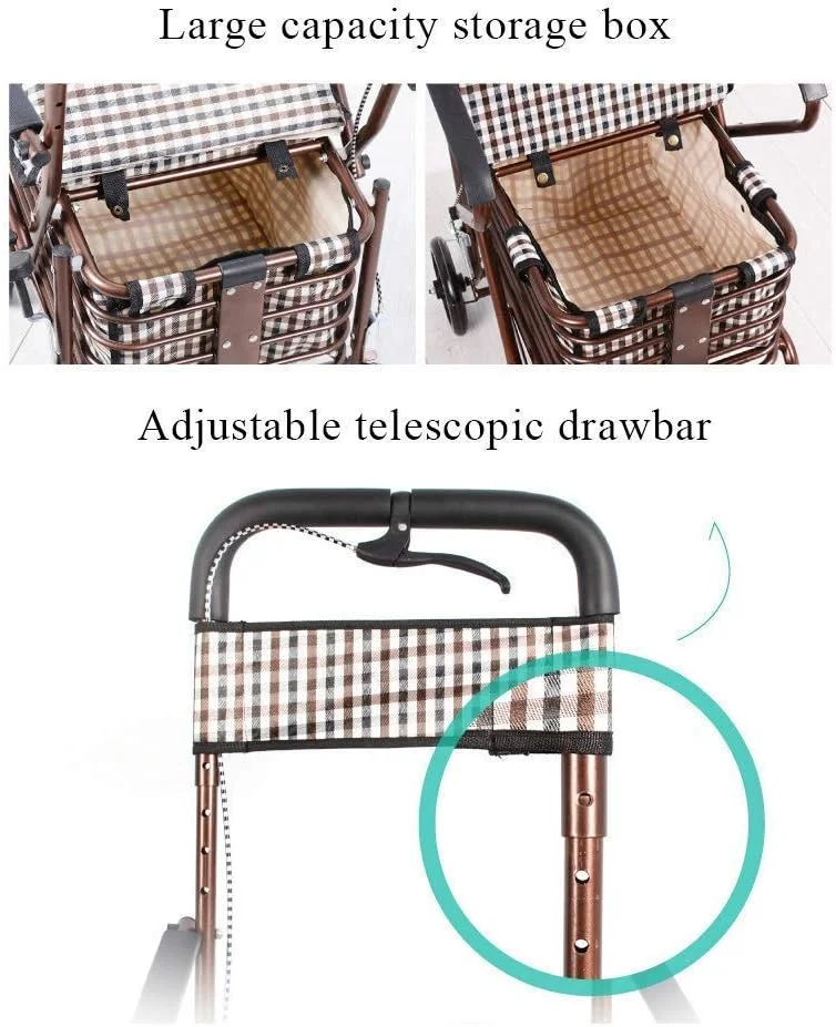 واکر چرخ دار، سبد خرید سالمندان چهار چرخ، نرده چند منظوره با ترمز و پشتی قابل تنظیم، ترولی واکر چرخشی یک سورپرایز کوچک واکر چرخ دار، سبد خرید سالمندان چهار چرخ، نرده چند منظوره با ترمز و پشتی قابل تنظیم، ترولی واکر چرخشی یک سورپرایز کوچک