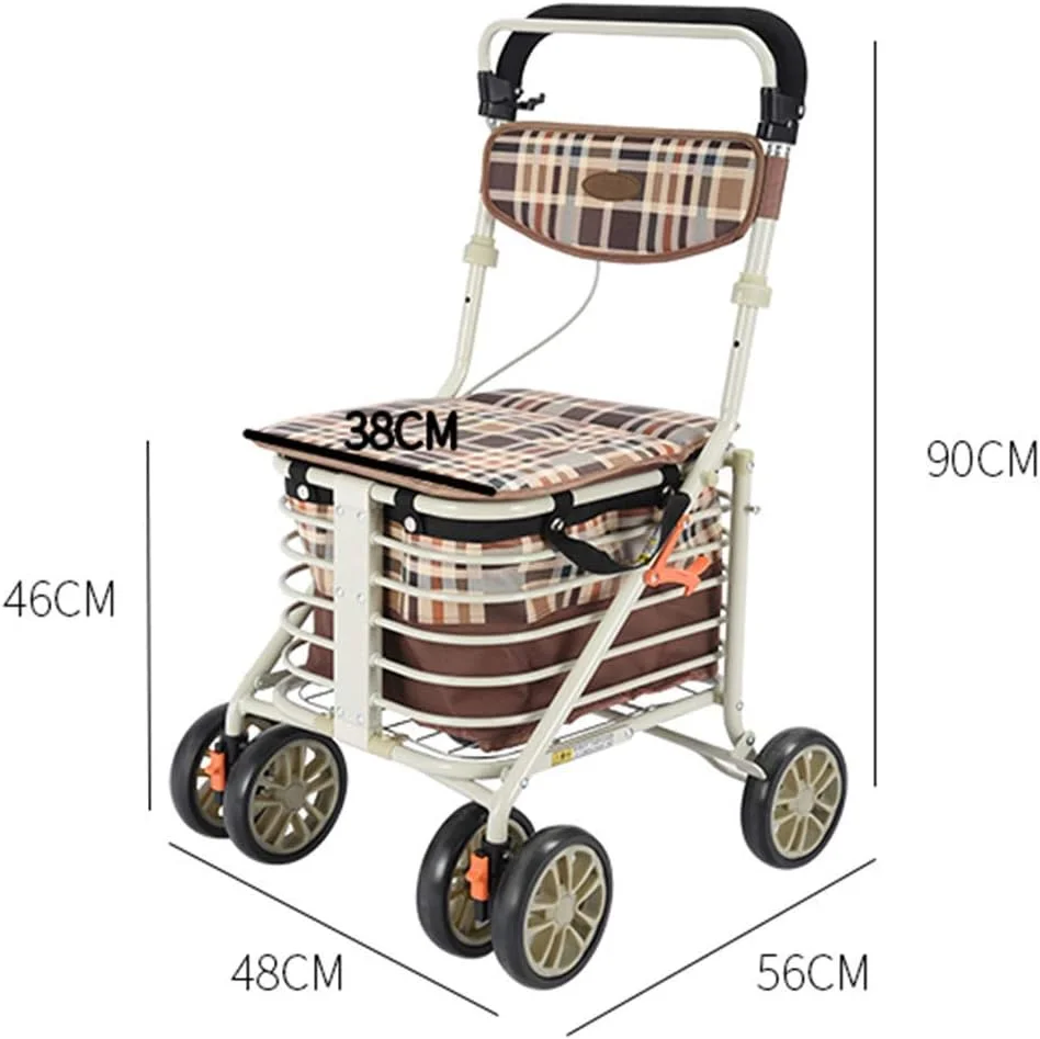 واکر تاشو، واکر چرخ دار آلومینیومی سبک وزن با صندلی جداشدنی و 4 چرخ، با قابلیت تنظیم ارتفاع یک سورپرایز کوچک واکر تاشو، واکر چرخ دار آلومینیومی سبک وزن با صندلی جداشدنی و 4 چرخ، با قابلیت تنظیم ارتفاع یک سورپرایز کوچک