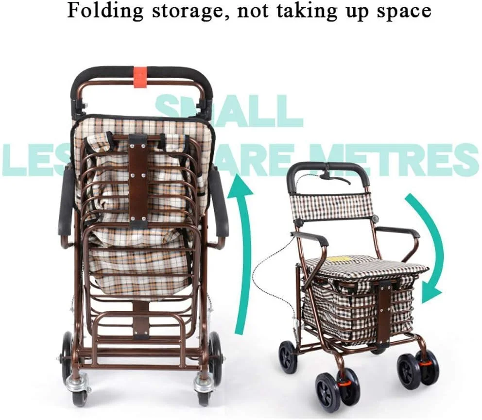 واکر چرخ دار، سبد خرید سالمندان چهار چرخ، نرده چند منظوره با ترمز و پشتی قابل تنظیم، ترولی واکر چرخشی یک سورپرایز کوچک واکر چرخ دار، سبد خرید سالمندان چهار چرخ، نرده چند منظوره با ترمز و پشتی قابل تنظیم، ترولی واکر چرخشی یک سورپرایز کوچک