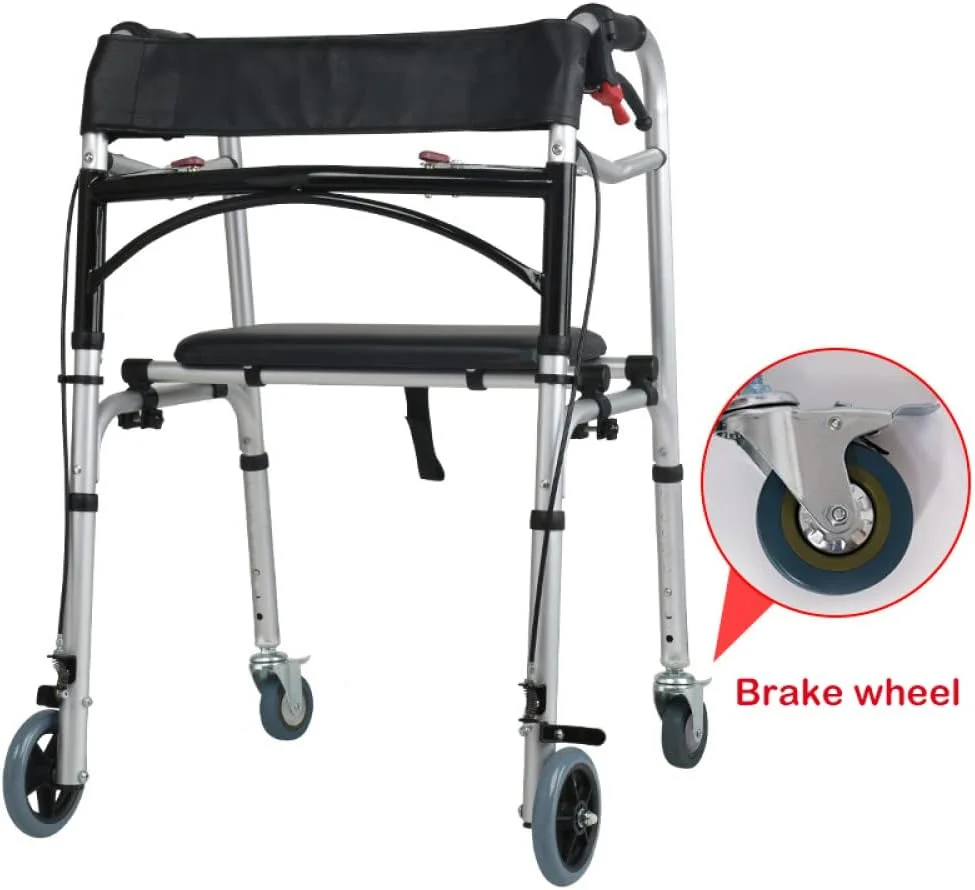 واکر رولیتور اسمن عصای پیاده روی چند منظوره قابل حمل آلیاژ آلومینیومی کمک به راه رفتن توانبخشی دستگاه راه رفتن سالمندان واکر صندلی قابل تنظیم واکر چرخ دار فولادی واکر رولیتور اسمن عصای پیاده روی چند منظوره قابل حمل آلیاژ آلومینیومی کمک به راه رفتن توانبخشی دستگاه راه رفتن سالمندان واکر صندلی قابل تنظیم واکر چرخ دار فولادی