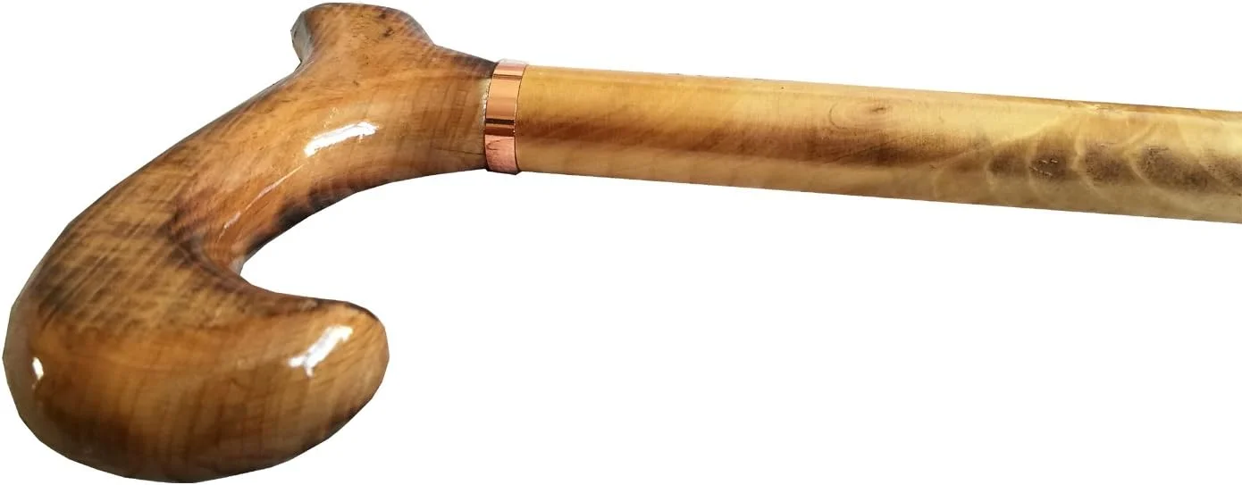 عصای چوبی طرح داربی سوخته مردانه Essential Products با یقه و رنگ چوب طبیعی، ارتفاع 94 سانتی متر (37 اینچ)