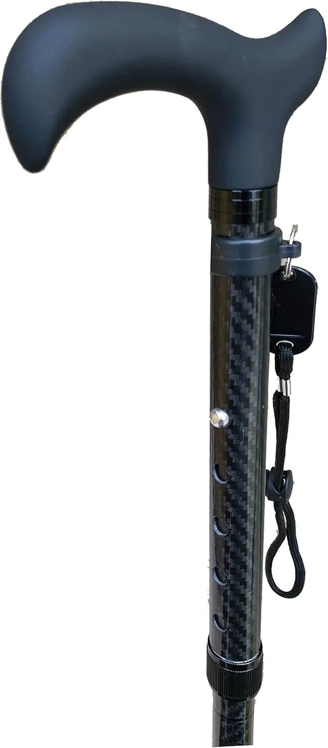 عصای پیاده روی تاشو 4 تکه فیبر کربنی لوکس Essential Products با دسته نرم - قابل تنظیم از 85 تا 95 سانتی متر عصای پیاده روی تاشو 4 تکه فیبر کربنی لوکس Essential Products با دسته نرم - قابل تنظیم از 85 تا 95 سانتی متر