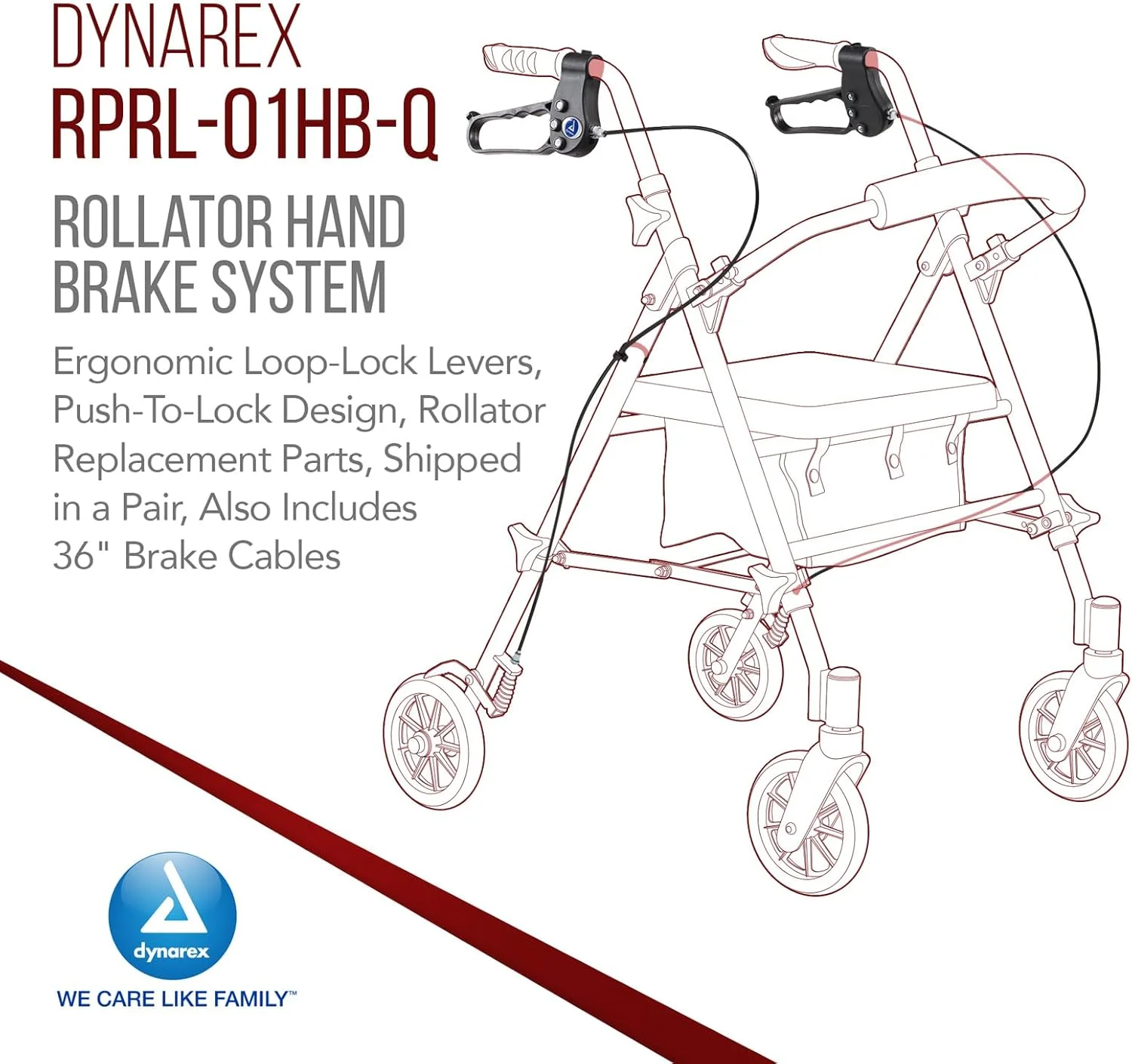 سیستم ترمز دستی رولیتور Dynarex - اهرم های ارگونومیک قفل حلقه ای، طراحی فشاری برای قفل کردن - لوازم جانبی و قطعات جایگزین رولیتور واکر - شامل 1 ترمز چپ، 1 ترمز راست و کابل ترمز سیستم ترمز دستی رولیتور Dynarex - اهرم های ارگونومیک قفل حلقه ای، طراحی فشاری برای قفل کردن - لوازم جانبی و قطعات جایگزین رولیتور واکر - شامل 1 ترمز چپ، 1 ترمز راست و کابل ترمز