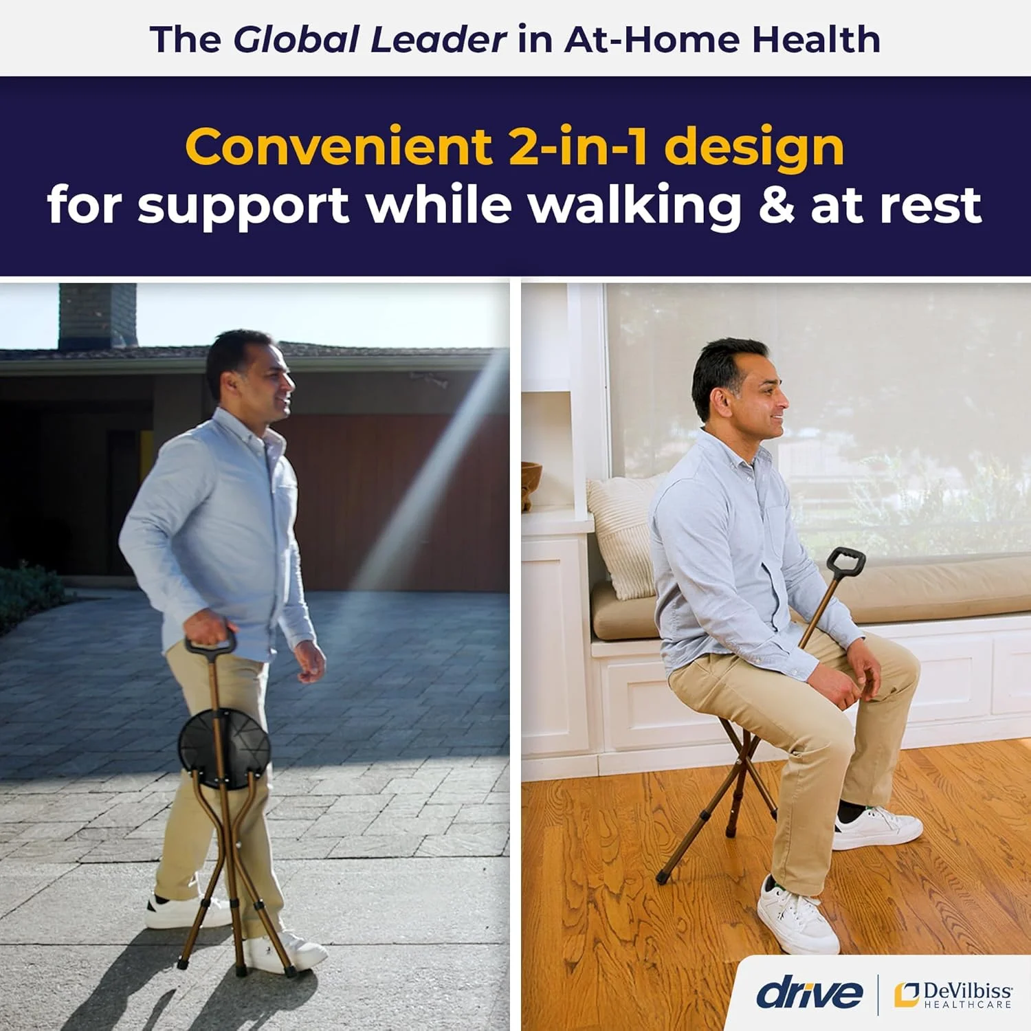 عصای تاشو صندلی دار درایو مدیکال