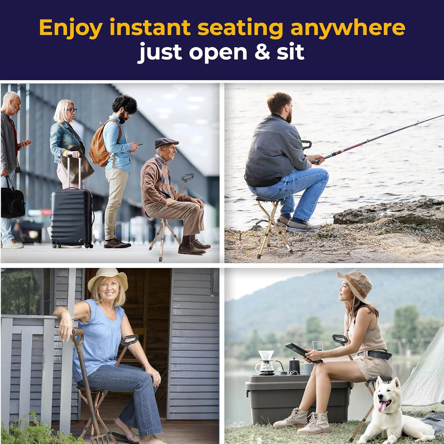 عصای تاشو صندلی دار درایو مدیکال