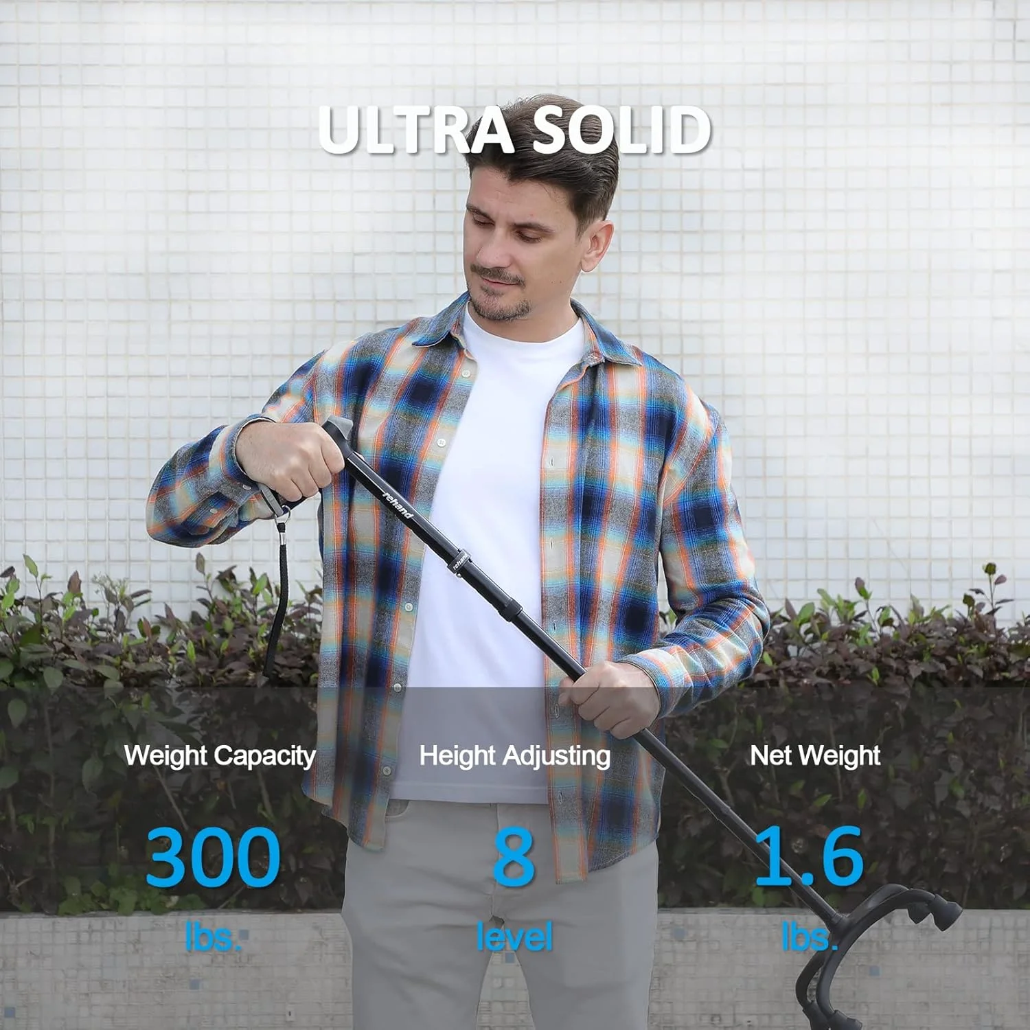 عصای چهارپایه Rehand، عصای پیاده روی با دسته ارگونومیک و پایه 4 شاخه ظریف برای ثبات بیشتر، عصای پیاده روی قابل تنظیم برای افراد راست دست یا چپ دست، مردان، زنان و سالمندان عصای چهارپایه Rehand، عصای پیاده روی با دسته ارگونومیک و پایه 4 شاخه ظریف برای ثبات بیشتر، عصای پیاده روی قابل تنظیم برای افراد راست دست یا چپ دست، مردان، زنان و سالمندان