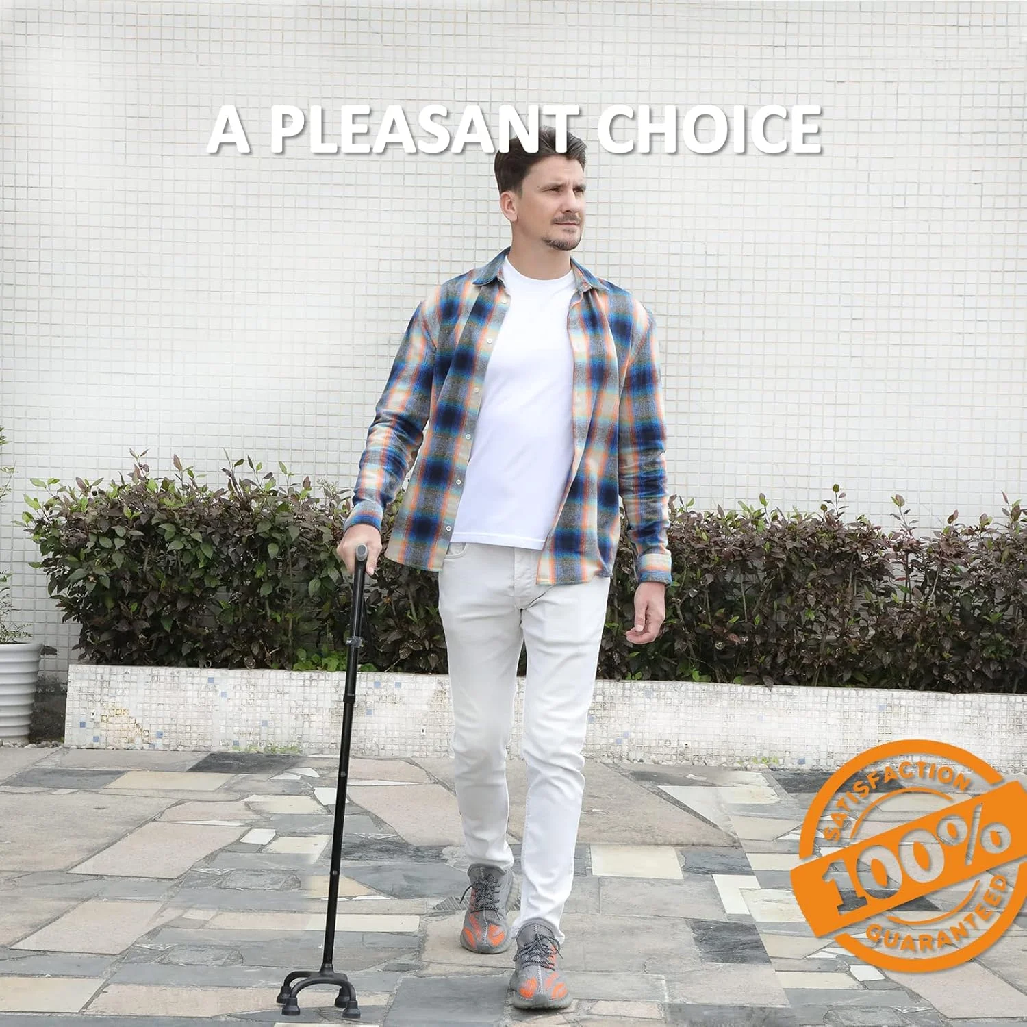 عصای چهارپایه Rehand، عصای پیاده روی با دسته ارگونومیک و پایه 4 شاخه ظریف برای ثبات بیشتر، عصای پیاده روی قابل تنظیم برای افراد راست دست یا چپ دست، مردان، زنان و سالمندان عصای چهارپایه Rehand، عصای پیاده روی با دسته ارگونومیک و پایه 4 شاخه ظریف برای ثبات بیشتر، عصای پیاده روی قابل تنظیم برای افراد راست دست یا چپ دست، مردان، زنان و سالمندان