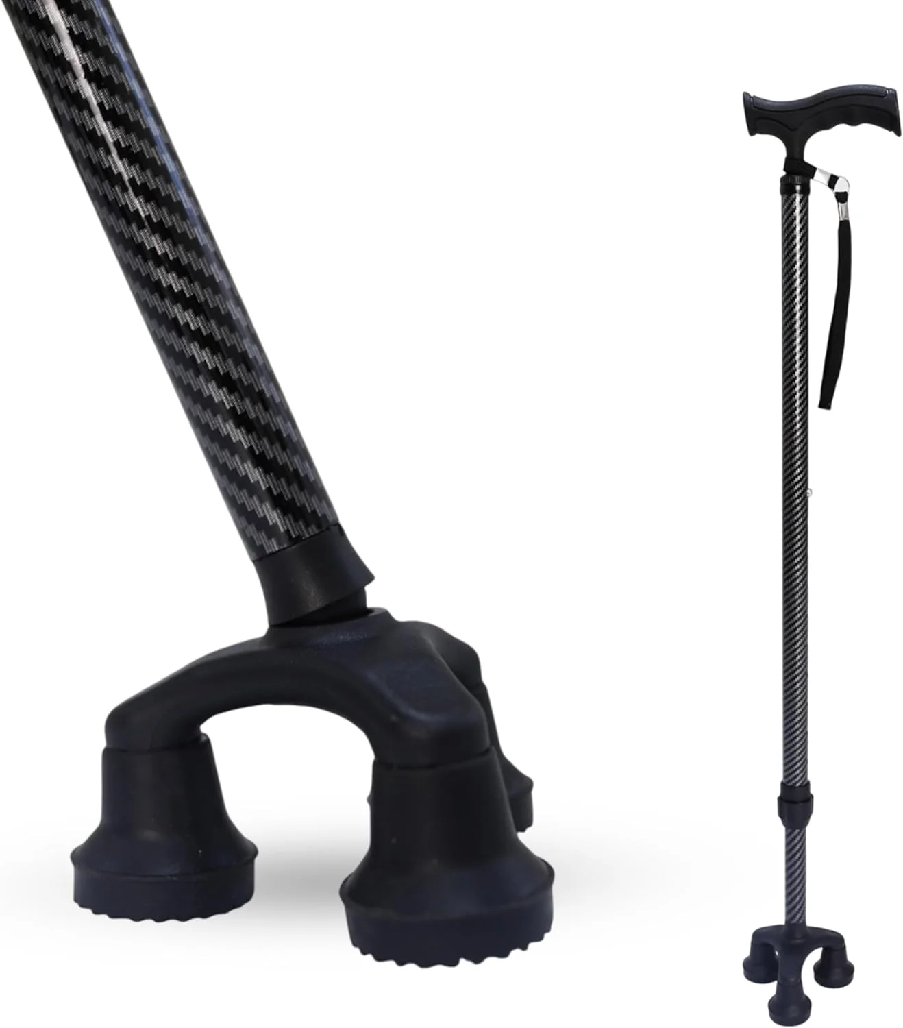 عصای سه پایه پیاده روی Dr. Aid برای آقایان و بانوان - تاشو، قابل تنظیم و جمع شدنی، عصای پیاده روی سنگین برای سالمندان - عصای فیبر کربنی مشکی، تحمل وزن 180 کیلوگرم، عصای تعادلی برای بانوان و آقایان عصای سه پایه پیاده روی Dr. Aid برای آقایان و بانوان - تاشو، قابل تنظیم و جمع شدنی، عصای پیاده روی سنگین برای سالمندان - عصای فیبر کربنی مشکی، تحمل وزن 180 کیلوگرم، عصای تعادلی برای بانوان و آقایان