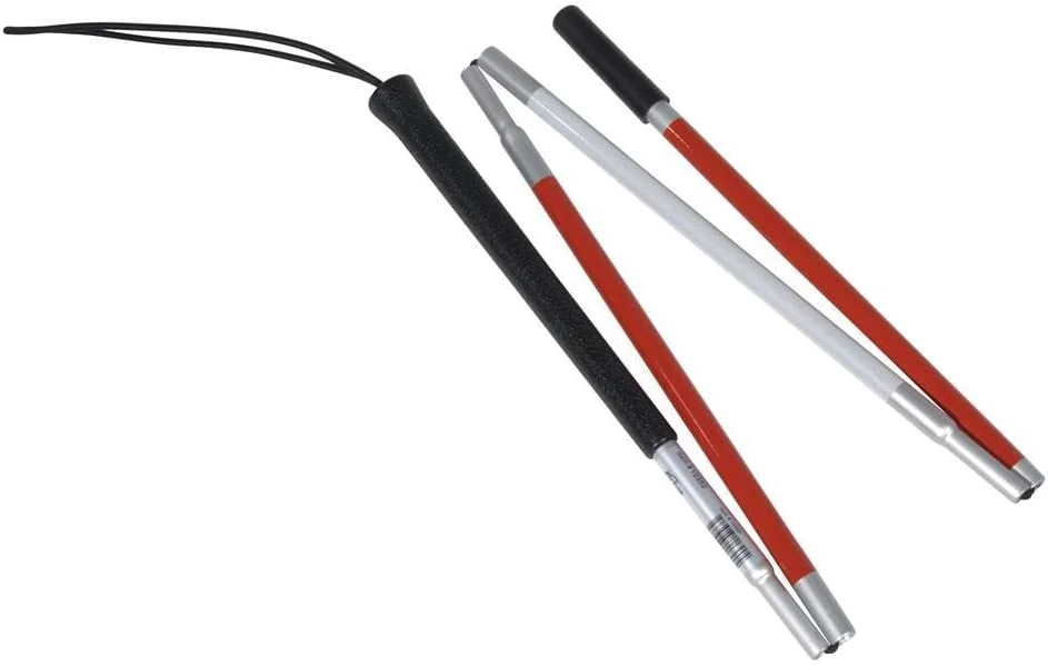 عصای تاشو لوکس نابینایان Drive Medical، قرمز بازتابنده عصای تاشو لوکس نابینایان Drive Medical، قرمز بازتابنده