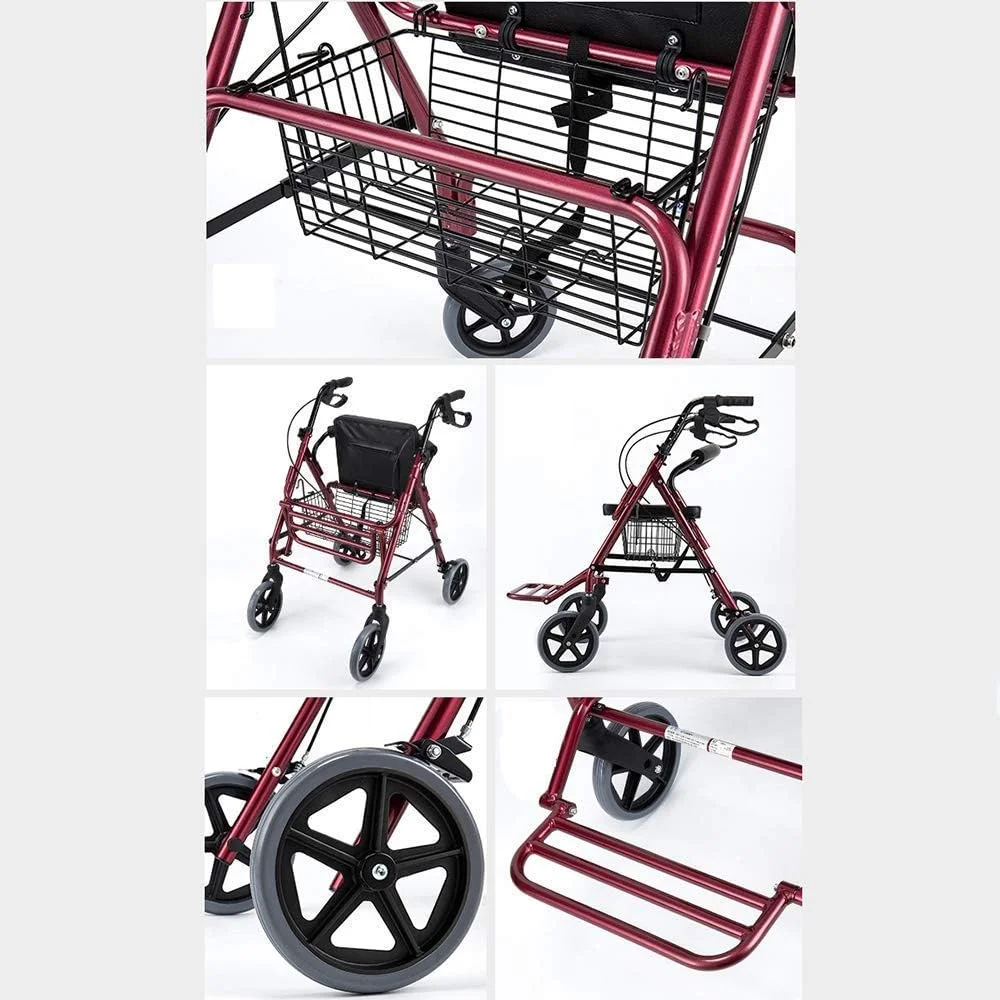 واکر، واکر رولیتور ویلچیر برقی با صندلی، واکر چرخدار آلیاژ آلومینیوم با چرخ های 8 اینچی تا 350 پوند را پشتیبانی می کند، واکر پزشکی، سورپرایز کوچک بورگوندی واکر، واکر رولیتور ویلچیر برقی با صندلی، واکر چرخدار آلیاژ آلومینیوم با چرخ های 8 اینچی تا 350 پوند را پشتیبانی می کند، واکر پزشکی، سورپرایز کوچک بورگوندی