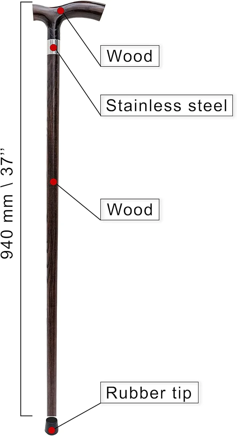 عصای پیاده روی چوبی دست ساز دکتر واتسون با دسته فریتز عصای پیاده روی چوبی دست ساز دکتر واتسون با دسته فریتز