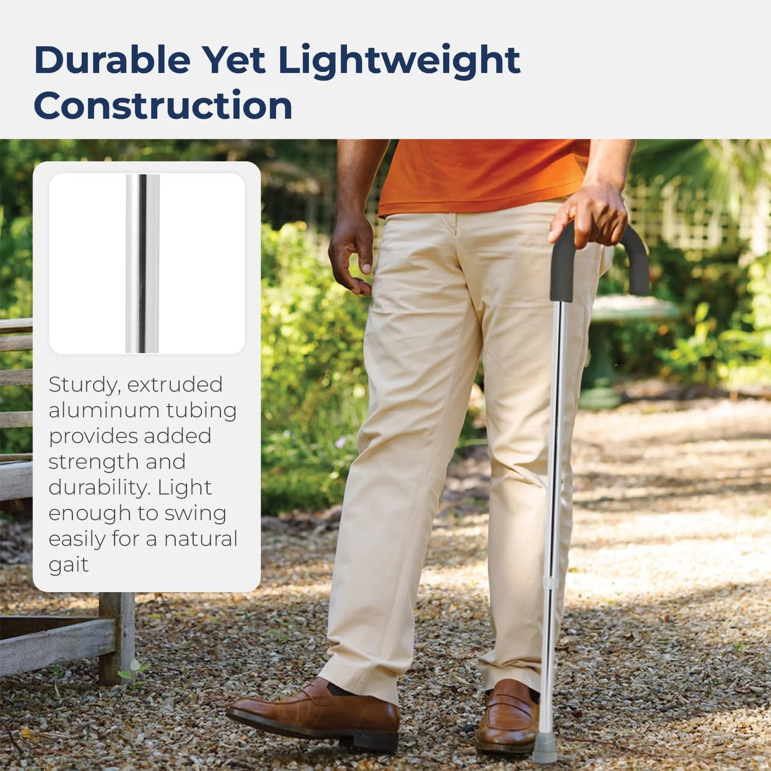 عصای پیاده روی آلومینیومی با دسته گرد و روکش فوم درایو مدیکال، نقره ای عصای پیاده روی آلومینیومی با دسته گرد و روکش فوم درایو مدیکال، نقره ای