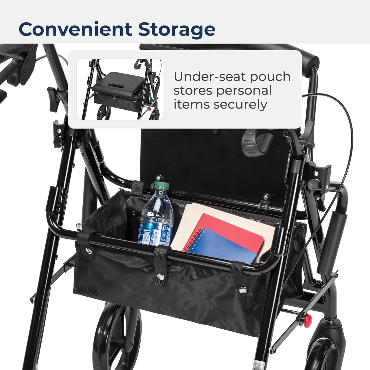 ویلچر ترانزیت تاشو و رولیتور واکر Drive Medical 795BK مدل Duet، مشکی ویلچر ترانزیت تاشو و رولیتور واکر Drive Medical 795BK مدل Duet، مشکی