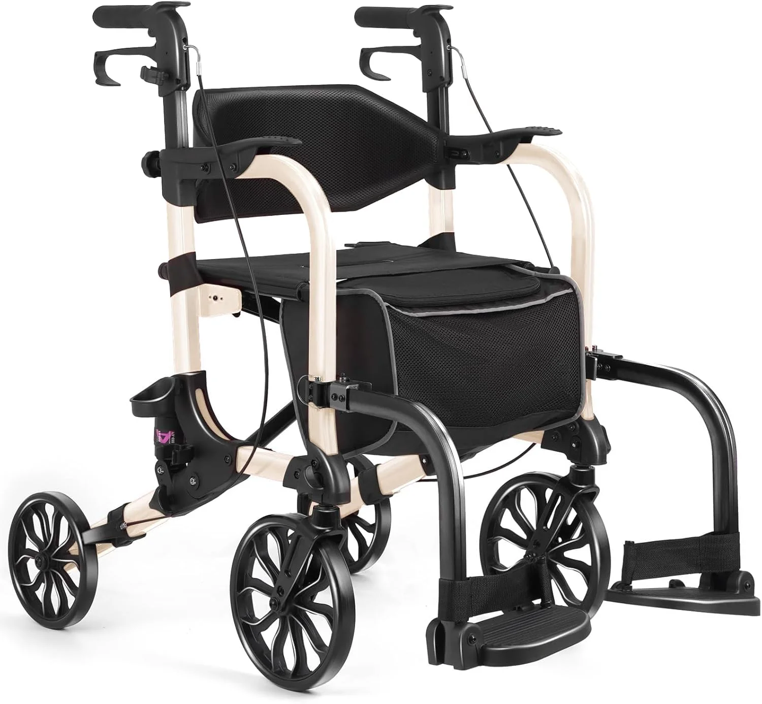 رولیتور واکر سنگین وظیفه 2 در 1 Flyingjoy با چرخهای بدون هوای 10 اینچی جلو و 8 اینچی عقب، ویلچر حمل و نقل تاشو برای سالمندان، تحمل وزن تا 300 پوند، ارتفاع قابل تنظیم، ویژگیهای ایمنی، ذخیرهسازی آسان رولیتور واکر سنگین وظیفه 2 در 1 Flyingjoy با چرخهای بدون هوای 10 اینچی جلو و 8 اینچی عقب، ویلچر حمل و نقل تاشو برای سالمندان، تحمل وزن تا 300 پوند، ارتفاع قابل تنظیم، ویژگیهای ایمنی، ذخیرهسازی آسان