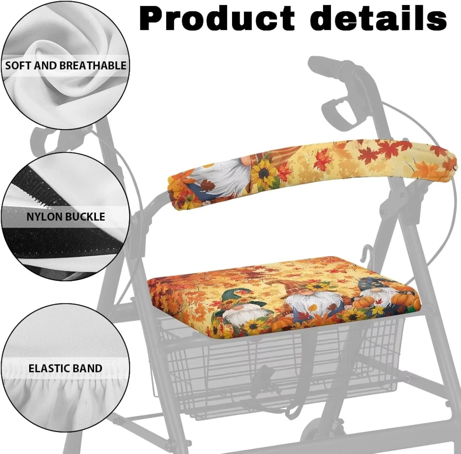 Luarisgur Gnomes برگ افرا 2 عددی لوازم جانبی واکر برای سالمندان، روکش صندلی واکر با نوار الاستیک، مناسب برای پوست، تمیز کردن آسان، واکر، رولیتور و لوازم جانبی مناسب برای پارک ها Luarisgur Gnomes برگ افرا 2 عددی لوازم جانبی واکر برای سالمندان، روکش صندلی واکر با نوار الاستیک، مناسب برای پوست، تمیز کردن آسان، واکر، رولیتور و لوازم جانبی مناسب برای پارک ها