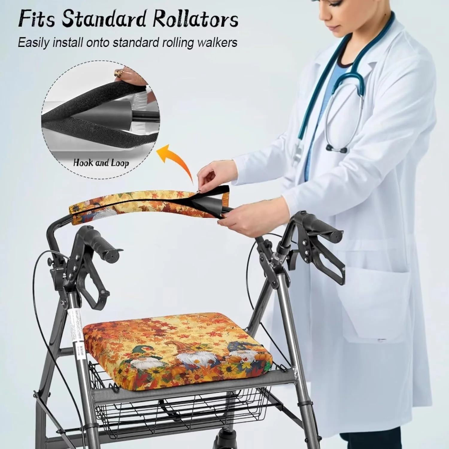 روکش صندلی و پشتی واکر رولیتور طرح برگ افرا Hechitok - قابل جابجایی، قابل شستشو، مناسب برای سالمندان، لوازم جانبی واکر با پارچه نرم روکش صندلی و پشتی واکر رولیتور طرح برگ افرا Hechitok - قابل جابجایی، قابل شستشو، مناسب برای سالمندان، لوازم جانبی واکر با پارچه نرم