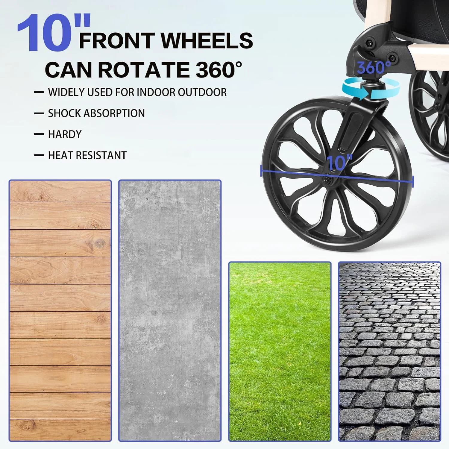 رولیتور واکر سنگین وظیفه 2 در 1 Flyingjoy با چرخهای بدون هوای 10 اینچی جلو و 8 اینچی عقب، ویلچر حمل و نقل تاشو برای سالمندان، تحمل وزن تا 300 پوند، ارتفاع قابل تنظیم، ویژگیهای ایمنی، ذخیرهسازی آسان رولیتور واکر سنگین وظیفه 2 در 1 Flyingjoy با چرخهای بدون هوای 10 اینچی جلو و 8 اینچی عقب، ویلچر حمل و نقل تاشو برای سالمندان، تحمل وزن تا 300 پوند، ارتفاع قابل تنظیم، ویژگیهای ایمنی، ذخیرهسازی آسان