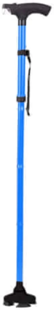 عصای پیاده روی ایمنی - دارای چراغ قوه LED داخلی، پایه چهارگانه چرخشی، دسته با طراحی ارگونومیک، بدنه فلزی. تاشو/قابل تنظیم، وسیله کمکی حرکتی، برای سالمندان (عصای پیاده روی آبی) عصای پیاده روی ایمنی - دارای چراغ قوه LED داخلی، پایه چهارگانه چرخشی، دسته با طراحی ارگونومیک، بدنه فلزی. تاشو/قابل تنظیم، وسیله کمکی حرکتی، برای سالمندان (عصای پیاده روی آبی)
