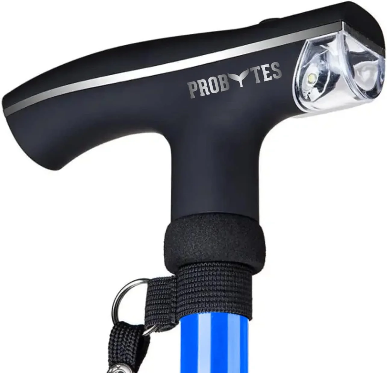 عصای پیاده روی ایمنی - دارای چراغ قوه LED داخلی، پایه چهارگانه چرخشی، دسته با طراحی ارگونومیک، بدنه فلزی. تاشو/قابل تنظیم، وسیله کمکی حرکتی، برای سالمندان (عصای پیاده روی آبی) عصای پیاده روی ایمنی - دارای چراغ قوه LED داخلی، پایه چهارگانه چرخشی، دسته با طراحی ارگونومیک، بدنه فلزی. تاشو/قابل تنظیم، وسیله کمکی حرکتی، برای سالمندان (عصای پیاده روی آبی)