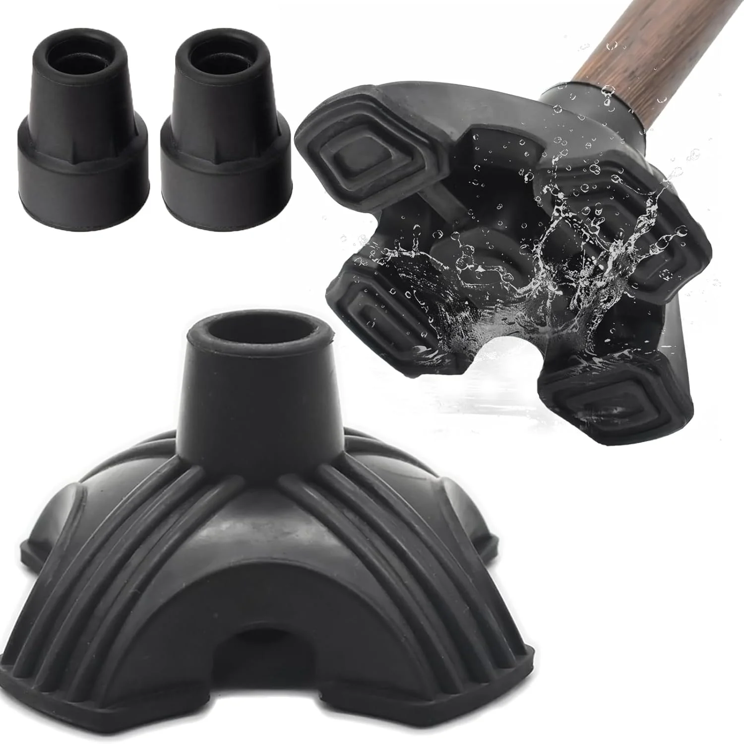 مجموعه 4 عددی نوک عصا DORANMI در سایزهای 1/2، 3/4 و 7/8 اینچ، جایگزین نوک عصای چهار پایه ضد لغزش از جنس لاستیک مشکی، پایه عصای مقاوم، پایه ضد لغزش برای عصا جهت پایداری مجموعه 4 عددی نوک عصا DORANMI در سایزهای 1/2، 3/4 و 7/8 اینچ، جایگزین نوک عصای چهار پایه ضد لغزش از جنس لاستیک مشکی، پایه عصای مقاوم، پایه ضد لغزش برای عصا جهت پایداری