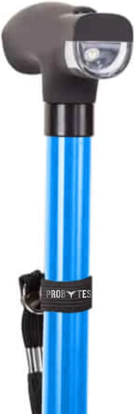 عصای پیاده روی ایمنی - دارای چراغ قوه LED داخلی، پایه چهارگانه چرخشی، دسته با طراحی ارگونومیک، بدنه فلزی. تاشو/قابل تنظیم، وسیله کمکی حرکتی، برای سالمندان (عصای پیاده روی آبی) عصای پیاده روی ایمنی - دارای چراغ قوه LED داخلی، پایه چهارگانه چرخشی، دسته با طراحی ارگونومیک، بدنه فلزی. تاشو/قابل تنظیم، وسیله کمکی حرکتی، برای سالمندان (عصای پیاده روی آبی)