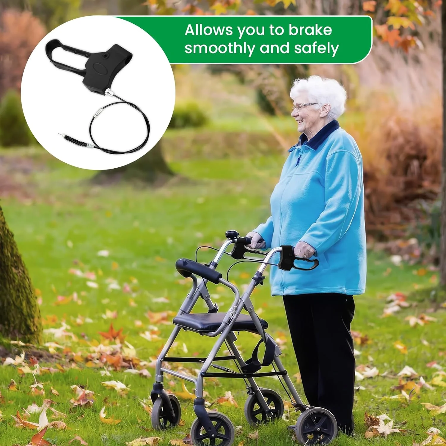 دسته ترمز رولیتور با مجموعه کابل 45 اینچی، جایگزینی برای واکر چرخدار، ویلچر حمل و نقل، اسکوتر زانو متحرک، لوازم جانبی افراد ناتوان و سالمند دسته ترمز رولیتور با مجموعه کابل 45 اینچی، جایگزینی برای واکر چرخدار، ویلچر حمل و نقل، اسکوتر زانو متحرک، لوازم جانبی افراد ناتوان و سالمند