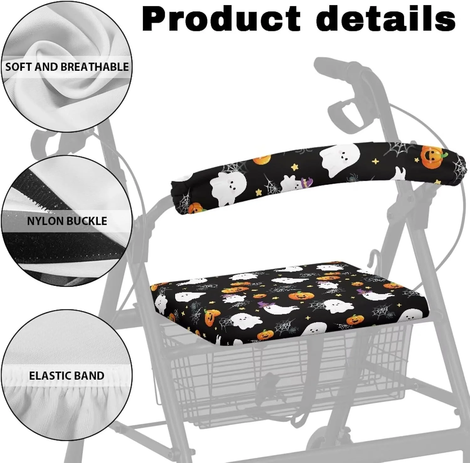 لوازم جانبی واکر رولیتور طرح کدو تنبل شبح هالووین Hechitok، روکش صندلی واکر برای بانوان، روکش میله غلتکی واکر زنانه برای سالمندان دارای روکش صندلی، هدیه برای سالمندان در زندگی کمکی لوازم جانبی واکر رولیتور طرح کدو تنبل شبح هالووین Hechitok، روکش صندلی واکر برای بانوان، روکش میله غلتکی واکر زنانه برای سالمندان دارای روکش صندلی، هدیه برای سالمندان در زندگی کمکی