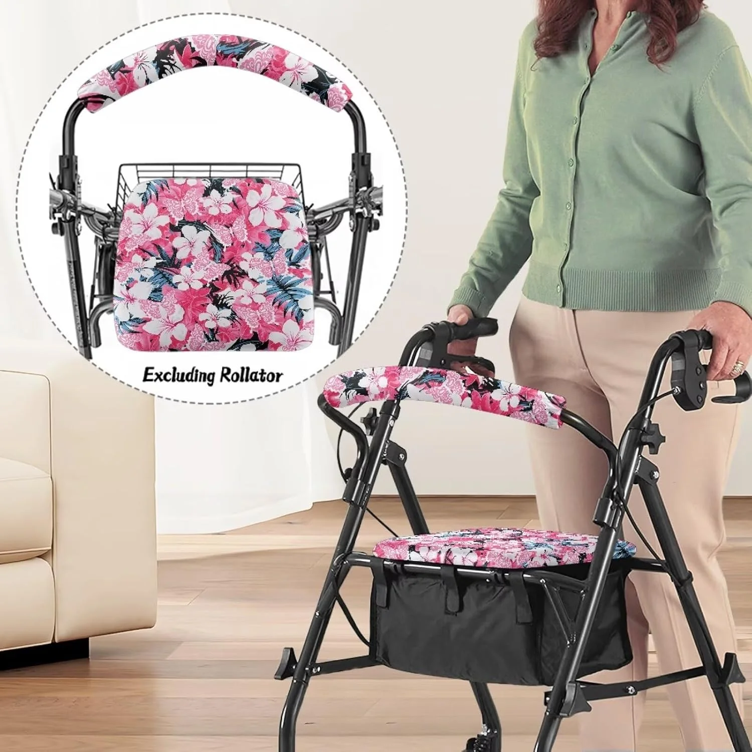 روکش صندلی واکر Cugasmaru طرح گل های گرمسیری، هدیه ای برای سالمندان در آسایشگاه، لوازم جانبی رولیتور برای بانوان، محافظ نرم و کشسان، روکش واکر، لوازم جانبی رولیتور نرم، طرح مد روز روکش صندلی واکر Cugasmaru طرح گل های گرمسیری، هدیه ای برای سالمندان در آسایشگاه، لوازم جانبی رولیتور برای بانوان، محافظ نرم و کشسان، روکش واکر، لوازم جانبی رولیتور نرم، طرح مد روز