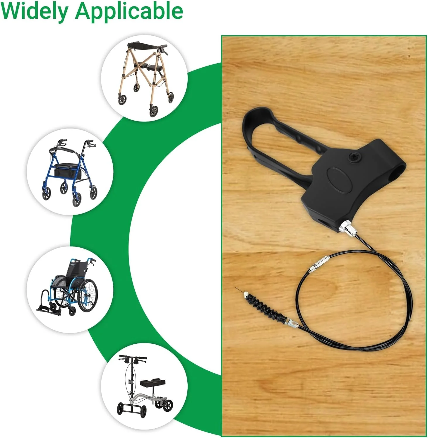 دسته ترمز رولیتور با مجموعه کابل 45 اینچی، جایگزینی برای واکر چرخدار، ویلچر حمل و نقل، اسکوتر زانو متحرک، لوازم جانبی افراد ناتوان و سالمند دسته ترمز رولیتور با مجموعه کابل 45 اینچی، جایگزینی برای واکر چرخدار، ویلچر حمل و نقل، اسکوتر زانو متحرک، لوازم جانبی افراد ناتوان و سالمند