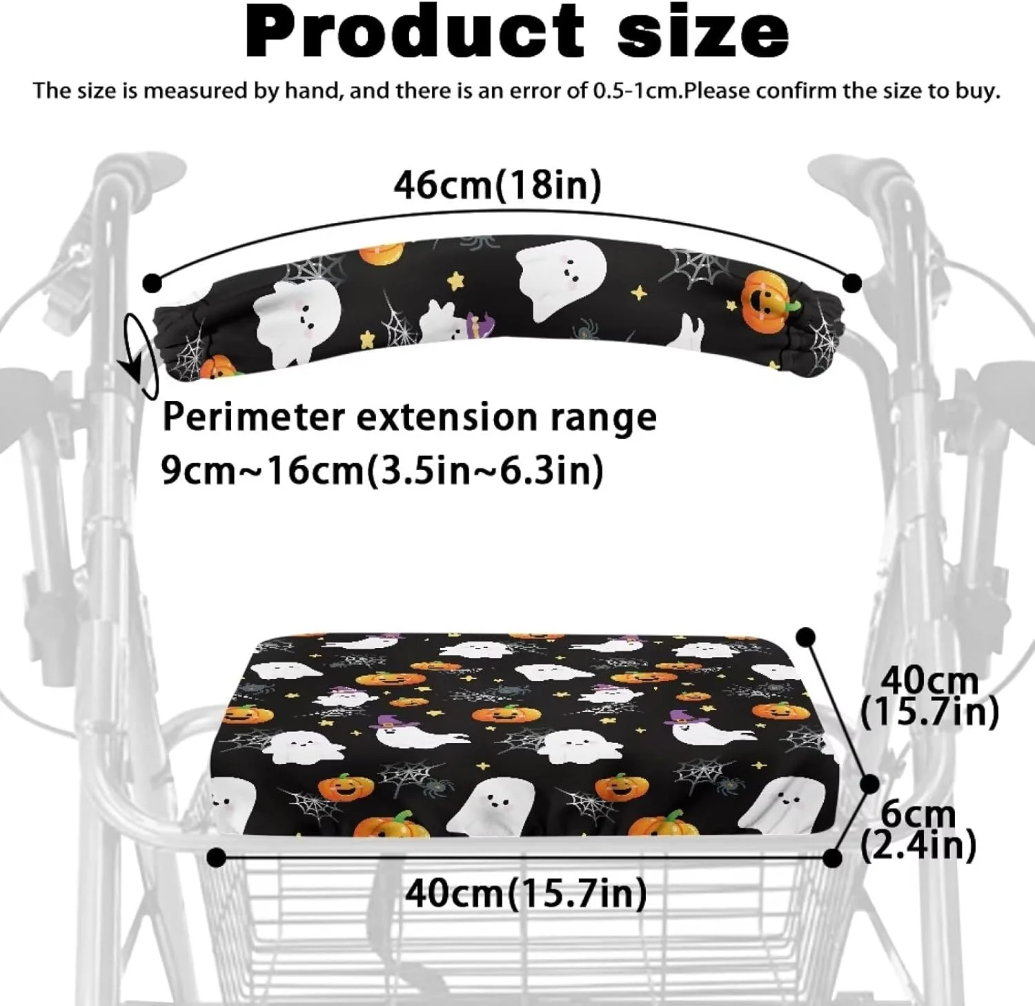 لوازم جانبی واکر رولیتور طرح کدو تنبل شبح هالووین Hechitok، روکش صندلی واکر برای بانوان، روکش میله غلتکی واکر زنانه برای سالمندان دارای روکش صندلی، هدیه برای سالمندان در زندگی کمکی لوازم جانبی واکر رولیتور طرح کدو تنبل شبح هالووین Hechitok، روکش صندلی واکر برای بانوان، روکش میله غلتکی واکر زنانه برای سالمندان دارای روکش صندلی، هدیه برای سالمندان در زندگی کمکی