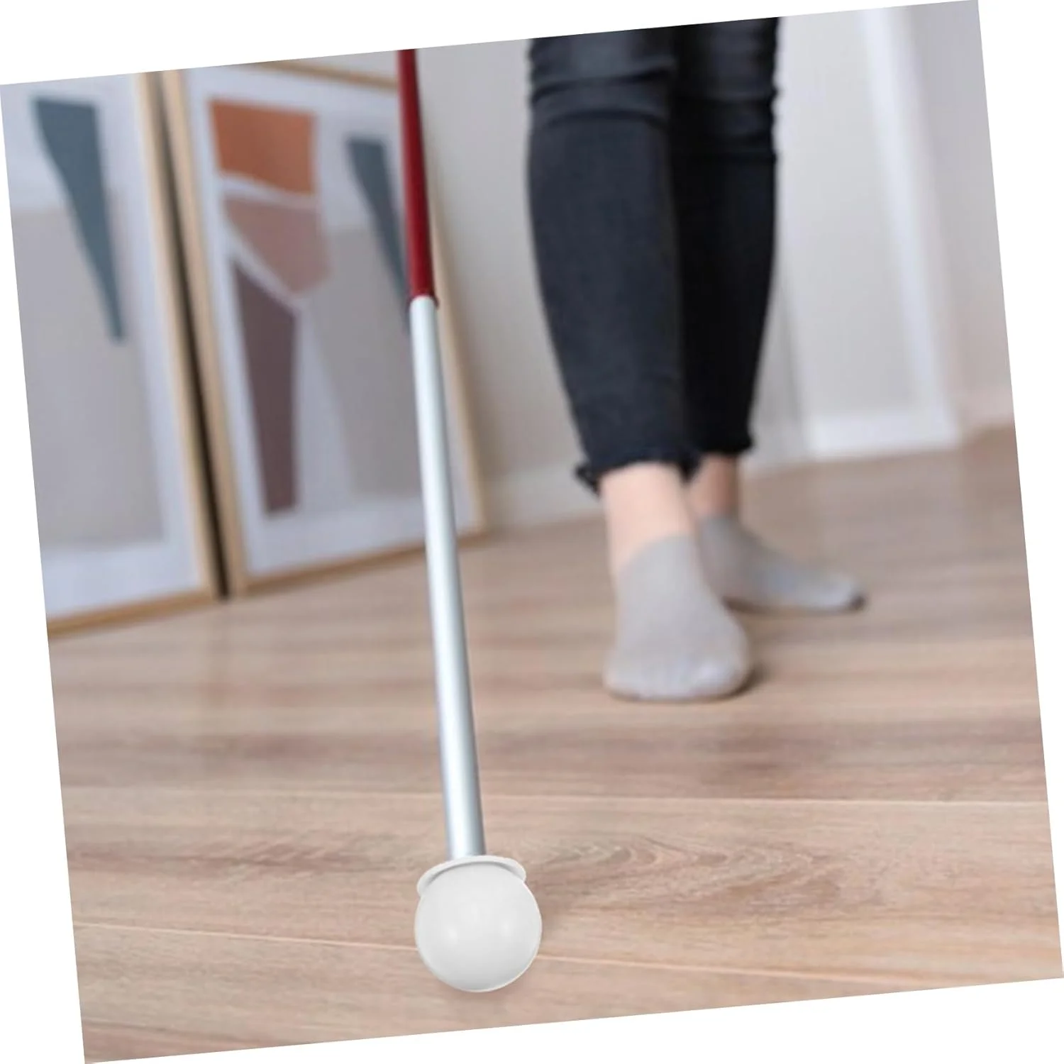 نوک عصای غلتکی ERINGOGO، پد پلاستیکی عصا برای افراد نابینا، تقویت کننده ثبات عصا، سفید، مناسب برای استفاده در داخل و خارج از منزل نوک عصای غلتکی ERINGOGO، پد پلاستیکی عصا برای افراد نابینا، تقویت کننده ثبات عصا، سفید، مناسب برای استفاده در داخل و خارج از منزل