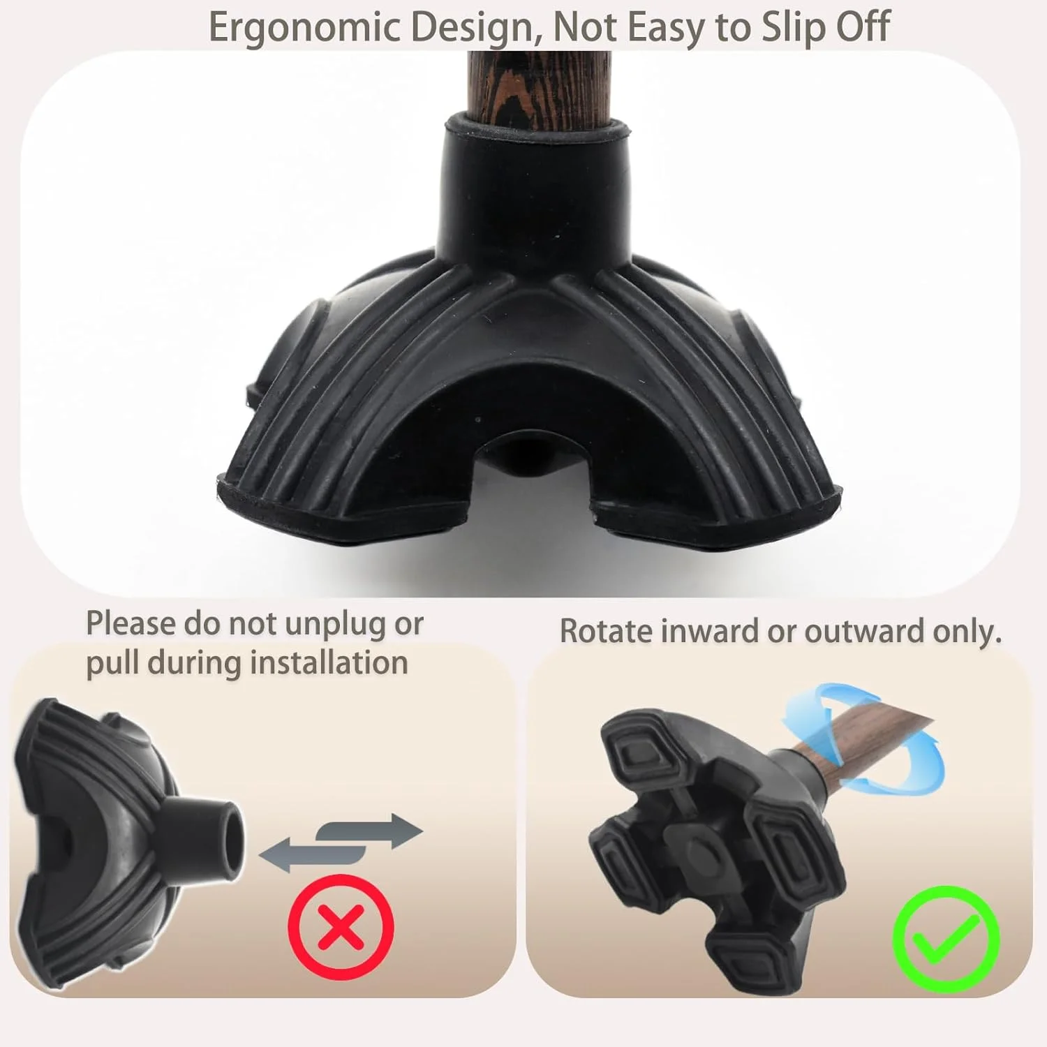 مجموعه 4 عددی نوک عصا DORANMI در سایزهای 1/2، 3/4 و 7/8 اینچ، جایگزین نوک عصای چهار پایه ضد لغزش از جنس لاستیک مشکی، پایه عصای مقاوم، پایه ضد لغزش برای عصا جهت پایداری مجموعه 4 عددی نوک عصا DORANMI در سایزهای 1/2، 3/4 و 7/8 اینچ، جایگزین نوک عصای چهار پایه ضد لغزش از جنس لاستیک مشکی، پایه عصای مقاوم، پایه ضد لغزش برای عصا جهت پایداری