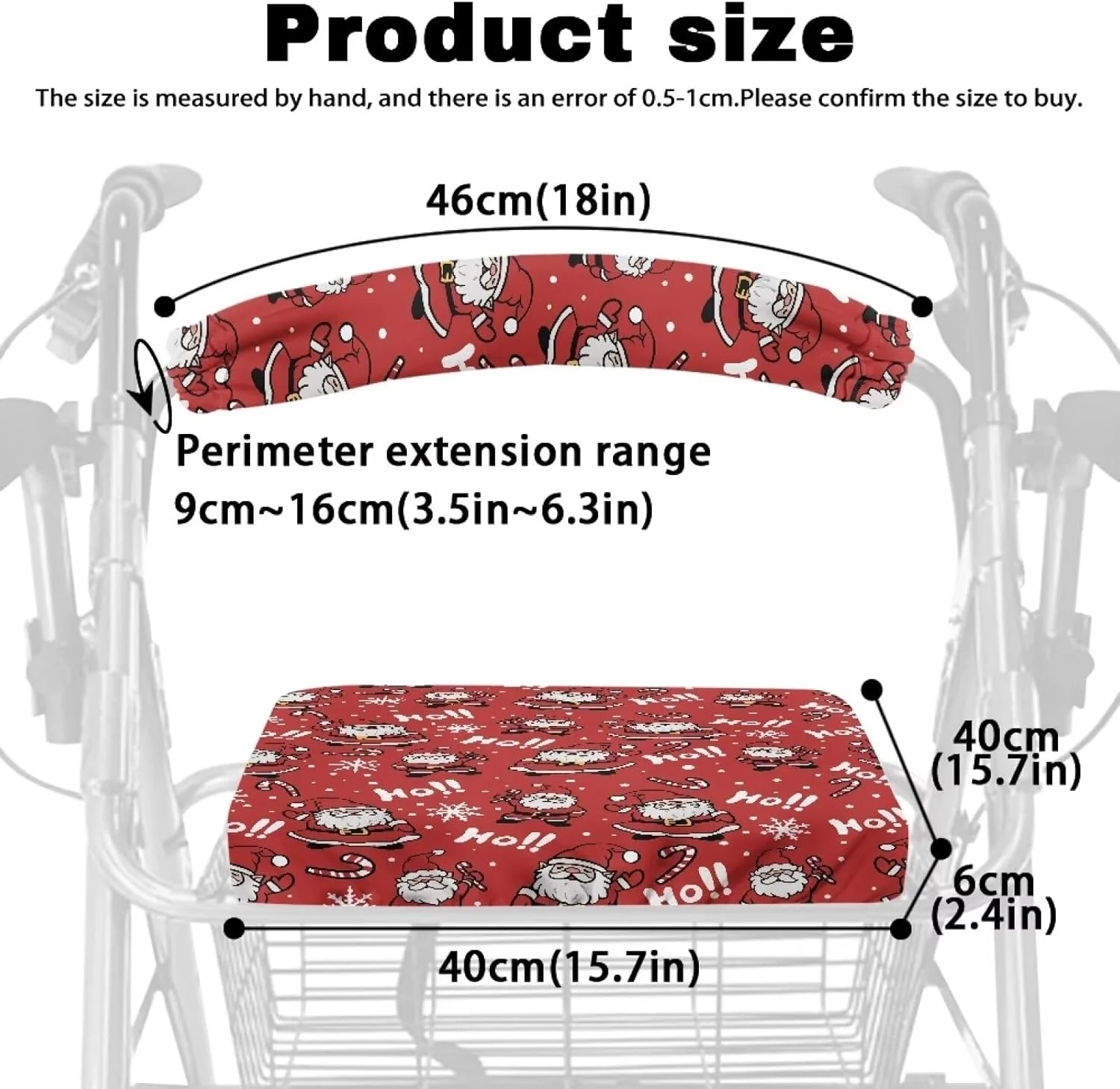 لوازم جانبی واکر کریسمس Rnyleeg برای واکر رولیتور یونیسکس، روکش صندلی و پشتی، طرح میله محافظ هو هو هو، بابانوئل قرمز، درخت کریسمس لوازم جانبی واکر کریسمس Rnyleeg برای واکر رولیتور یونیسکس، روکش صندلی و پشتی، طرح میله محافظ هو هو هو، بابانوئل قرمز، درخت کریسمس
