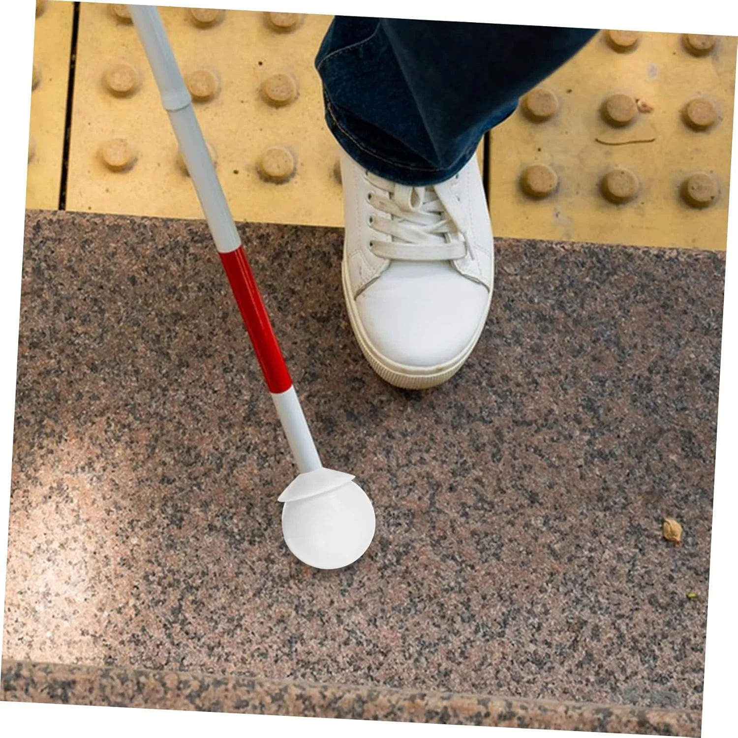 نوک عصای غلتکی ERINGOGO، پد پلاستیکی عصا برای افراد نابینا، تقویت کننده ثبات عصا، سفید، مناسب برای استفاده در داخل و خارج از منزل نوک عصای غلتکی ERINGOGO، پد پلاستیکی عصا برای افراد نابینا، تقویت کننده ثبات عصا، سفید، مناسب برای استفاده در داخل و خارج از منزل