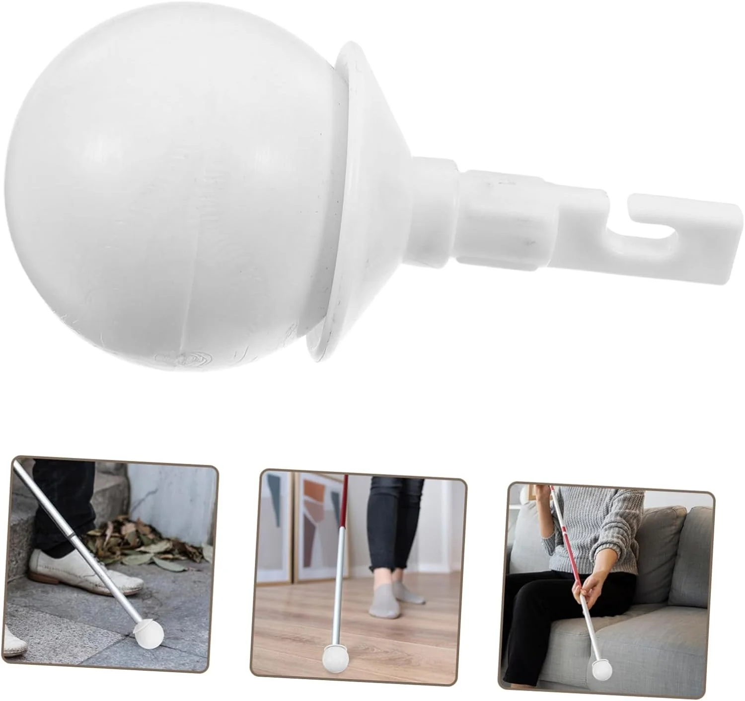 نوک عصای غلتکی ERINGOGO، پد پلاستیکی عصا برای افراد نابینا، تقویت کننده ثبات عصا، سفید، مناسب برای استفاده در داخل و خارج از منزل نوک عصای غلتکی ERINGOGO، پد پلاستیکی عصا برای افراد نابینا، تقویت کننده ثبات عصا، سفید، مناسب برای استفاده در داخل و خارج از منزل