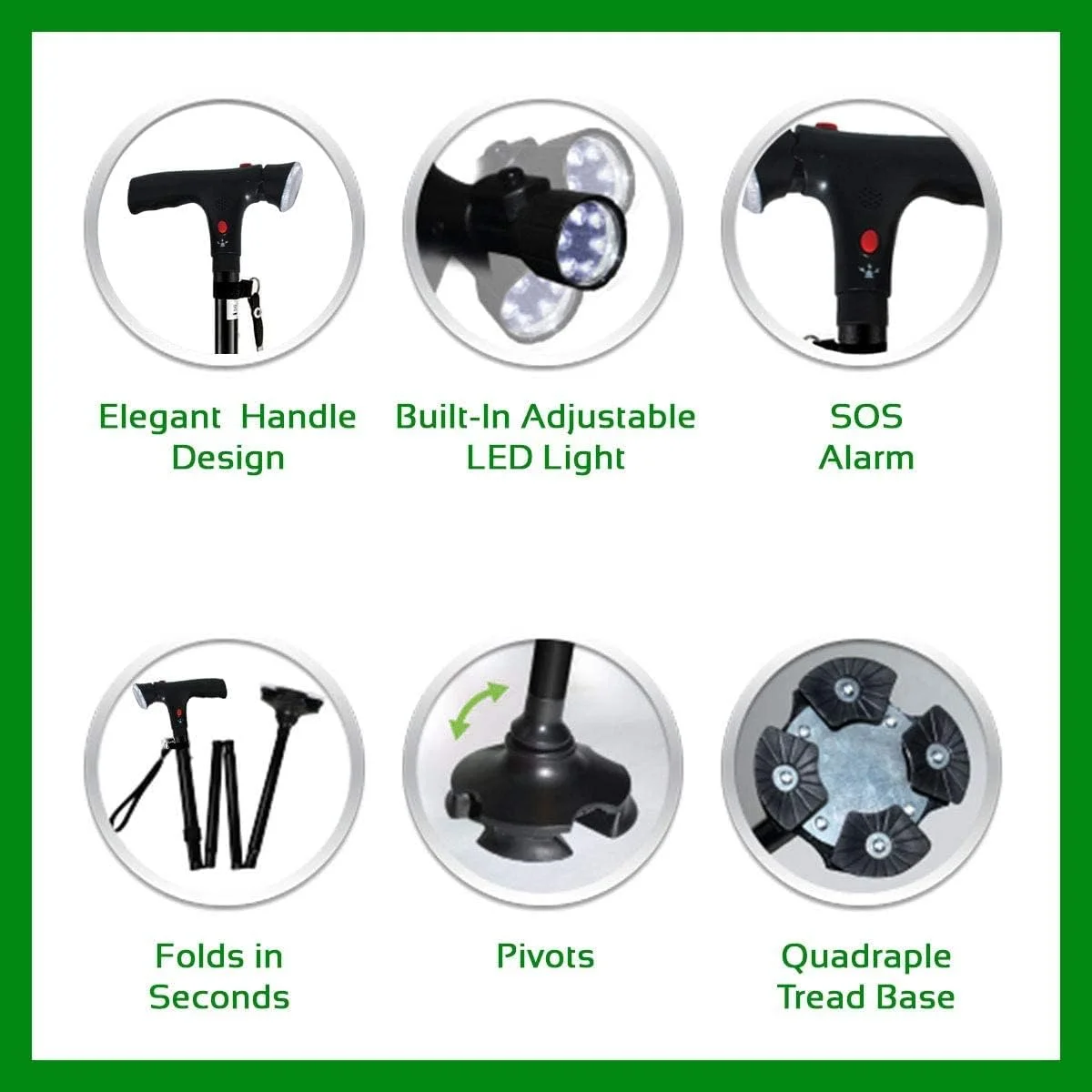 عصای تاشو Delopik با آلارم و چراغ LED، عصای پیاده روی با قابلیت تنظیم ارتفاع برای مردان و زنان، آلیاژ آلومینیومی، کمک حرکتی تعادلی، عصای تاشو عصای تاشو Delopik با آلارم و چراغ LED، عصای پیاده روی با قابلیت تنظیم ارتفاع برای مردان و زنان، آلیاژ آلومینیومی، کمک حرکتی تعادلی، عصای تاشو