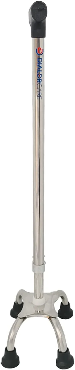 عصای تاشو کمک حرکتی DIALDRCARE با پایه کوچک 4 پایه، دسته راحت برای سالمندان، افراد مسن و معلولان