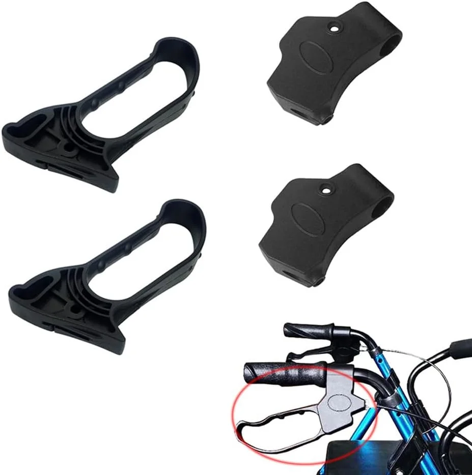 مجموعه ترمز دستی واکر رولیتور DeaHea، 2 عدد دسته جایگزین بدون کابل ترمز، مناسب برای واکرهای رولیتور 4 چرخ با صندلی، واکرهای چرخ دار سالمندان و واکرهای رولیتور 3 چرخ