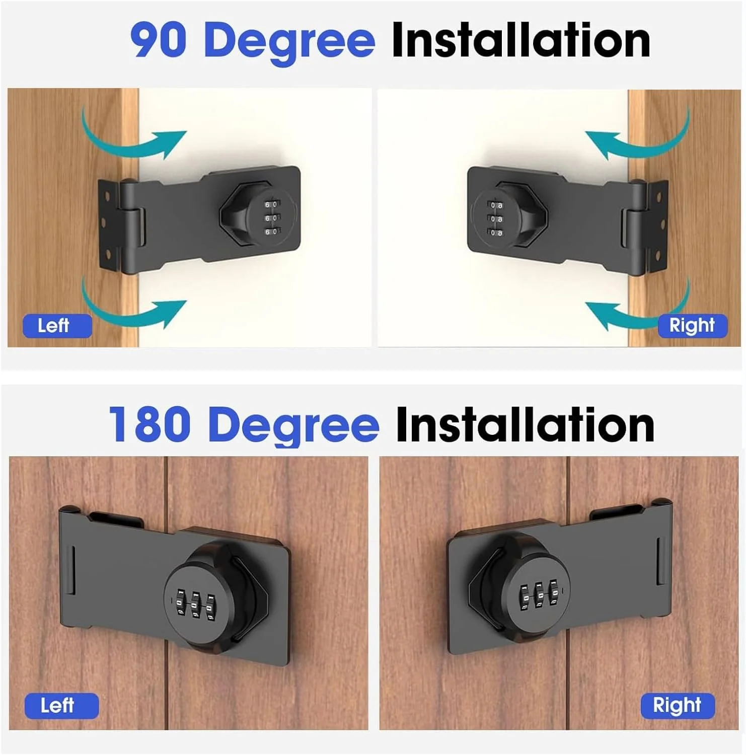 قفل چرخشی رمزدار مکانیکی Exrp، قفل کشویی امنیتی درب برای درهای کوچک، کابینت ها، درهای انبار، حمام، فضای باز، گاراژ، باغ