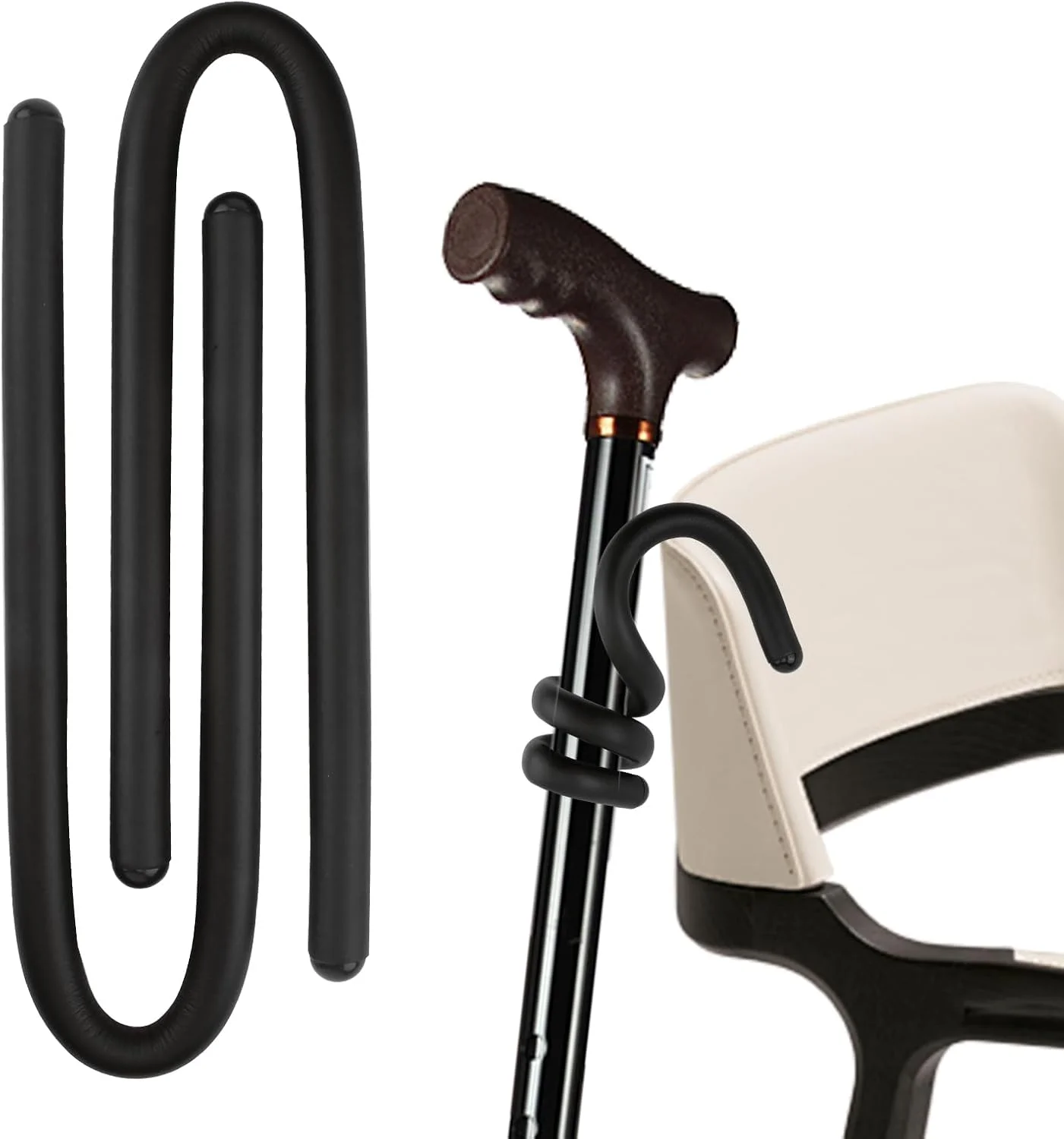 نگهدارنده عصا 2 عددی برای نگهداری آسان و ایمن عصا، جلوگیری از افتادن روی زمین، قابلیت چرخش 360 درجه، گیره های آویز عصا، لوازم جانبی برای ثابت کردن به صندلی، اسکوتر حرکتی، ویلچر در هر مکان