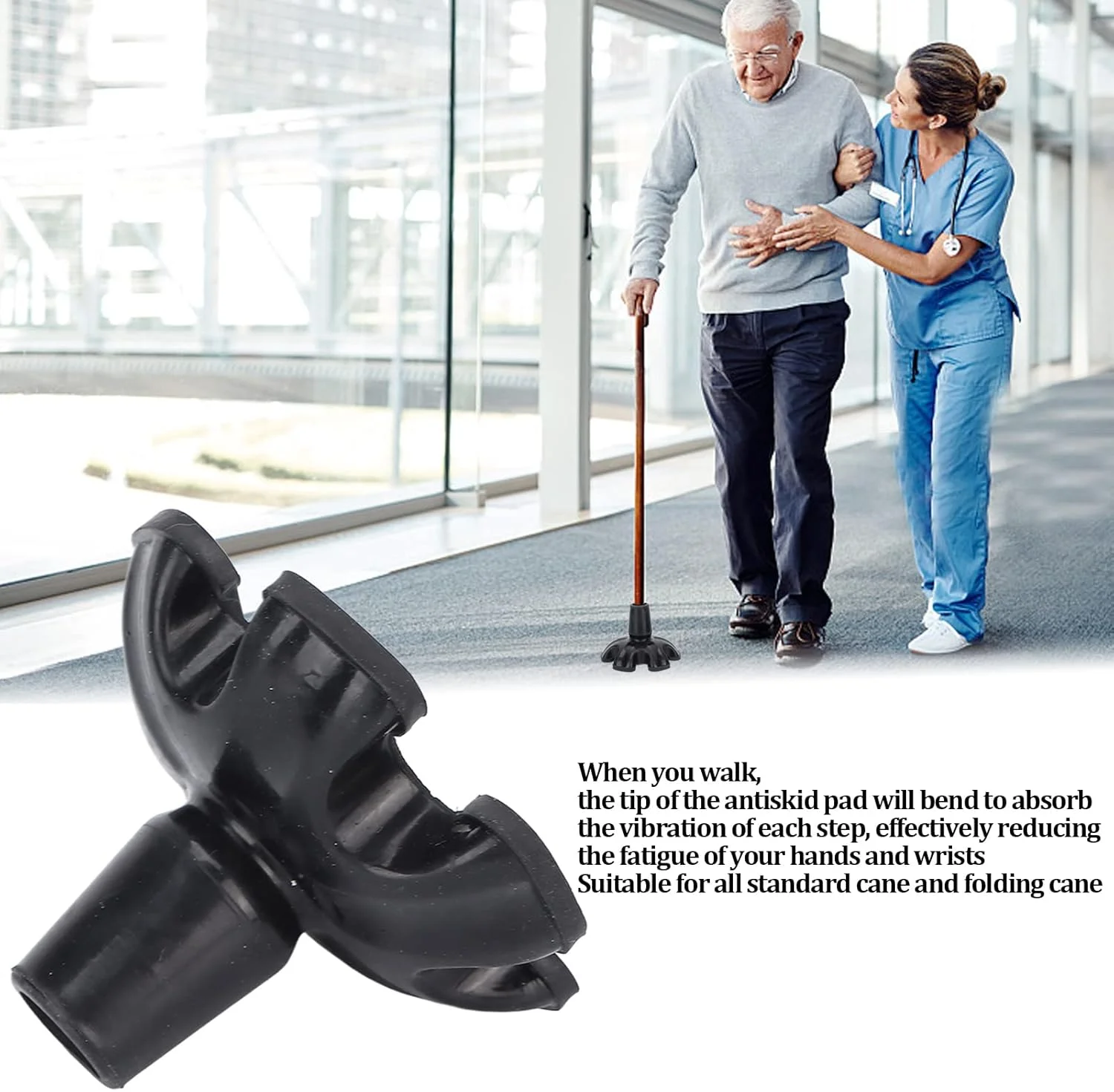 نوک عصا، لوازم جانبی عصا و زیربغل 22 میلی متری، نوک عصا برای زنان و مردان، نوک چوب پیاده روی، چوب کوهنوردی، طراحی 6 ستونی، پایداری، جلوگیری از لغزش، پد پا، یخ شکن