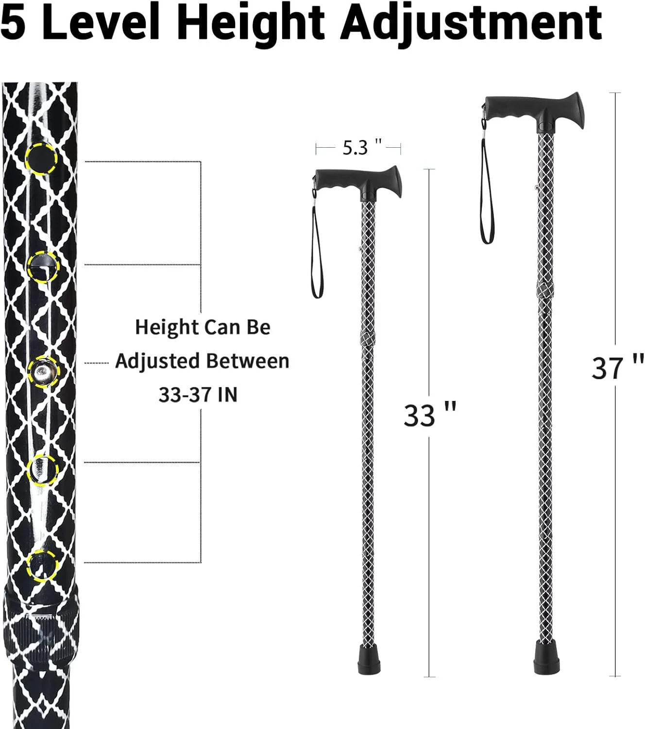 عصای تاشو CLOKTA - عصای پیاده روی برای مردان و زنان - طرح گلدار، تاشو، سبک وزن، قابل تنظیم، عصای دستی قابل حمل - عصا برای سالمندان و بزرگسالان، عصای پیاده روی با دسته T راحت عصای تاشو CLOKTA - عصای پیاده روی برای مردان و زنان - طرح گلدار، تاشو، سبک وزن، قابل تنظیم، عصای دستی قابل حمل - عصا برای سالمندان و بزرگسالان، عصای پیاده روی با دسته T راحت