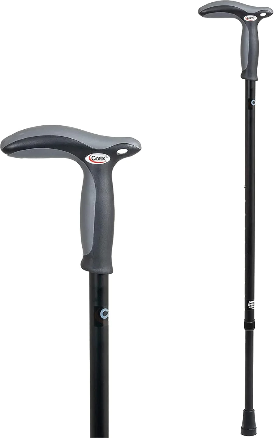 عصای پیاده روی Carex با دسته دوگانه برای آقایان و بانوان، مشکی عصای پیاده روی Carex با دسته دوگانه برای آقایان و بانوان، مشکی