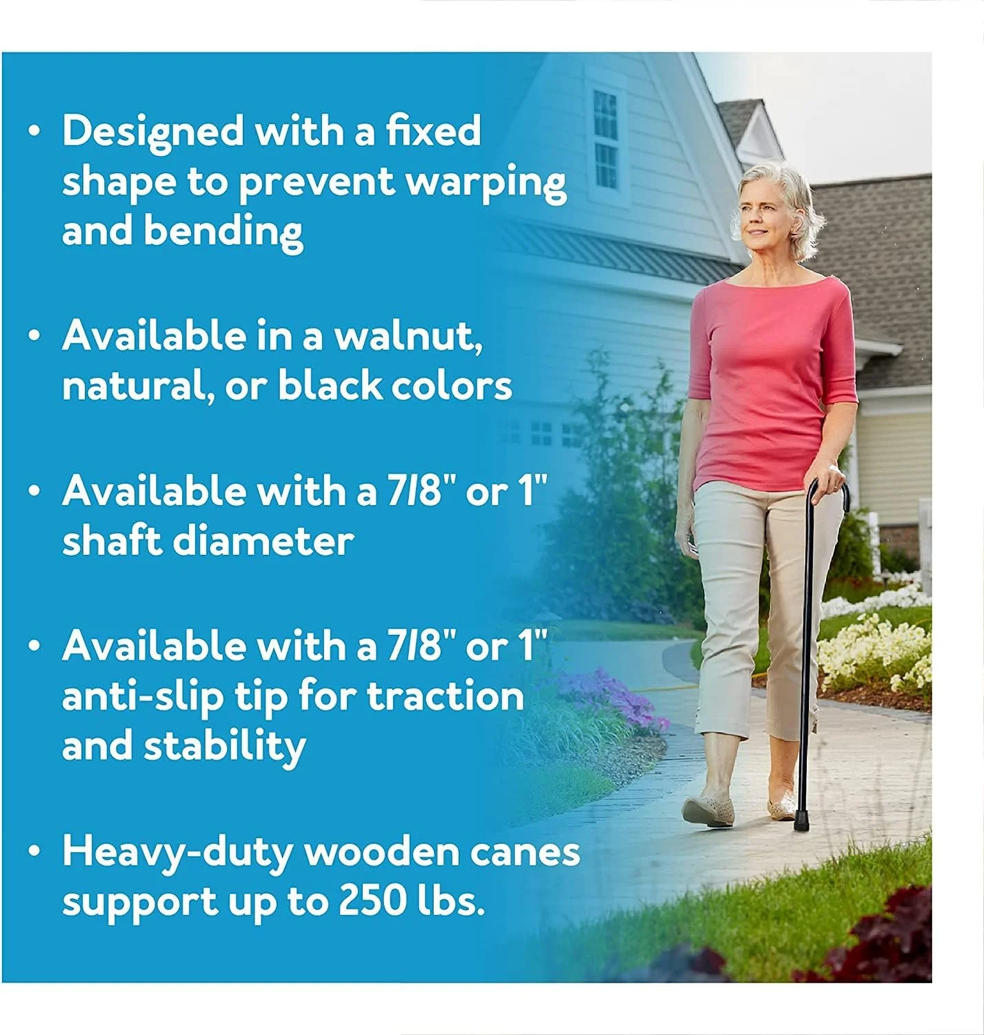 عصای چوبی دسته گرد Carex با روکش گردویی - عصای پیاده روی با نوک لاستیکی - عصای پیاده روی شیک و سنتی برای آقایان و بانوان، ارتفاع 91 سانتی متر، قطر 2.2 سانتی متر، مشکی، 2.2 سانتی متر عصای چوبی دسته گرد Carex با روکش گردویی - عصای پیاده روی با نوک لاستیکی - عصای پیاده روی شیک و سنتی برای آقایان و بانوان، ارتفاع 91 سانتی متر، قطر 2.2 سانتی متر، مشکی، 2.2 سانتی متر