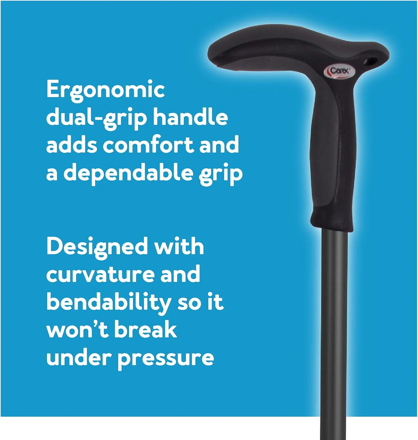 عصای پیاده روی Carex با دسته دوگانه برای آقایان و بانوان، مشکی عصای پیاده روی Carex با دسته دوگانه برای آقایان و بانوان، مشکی